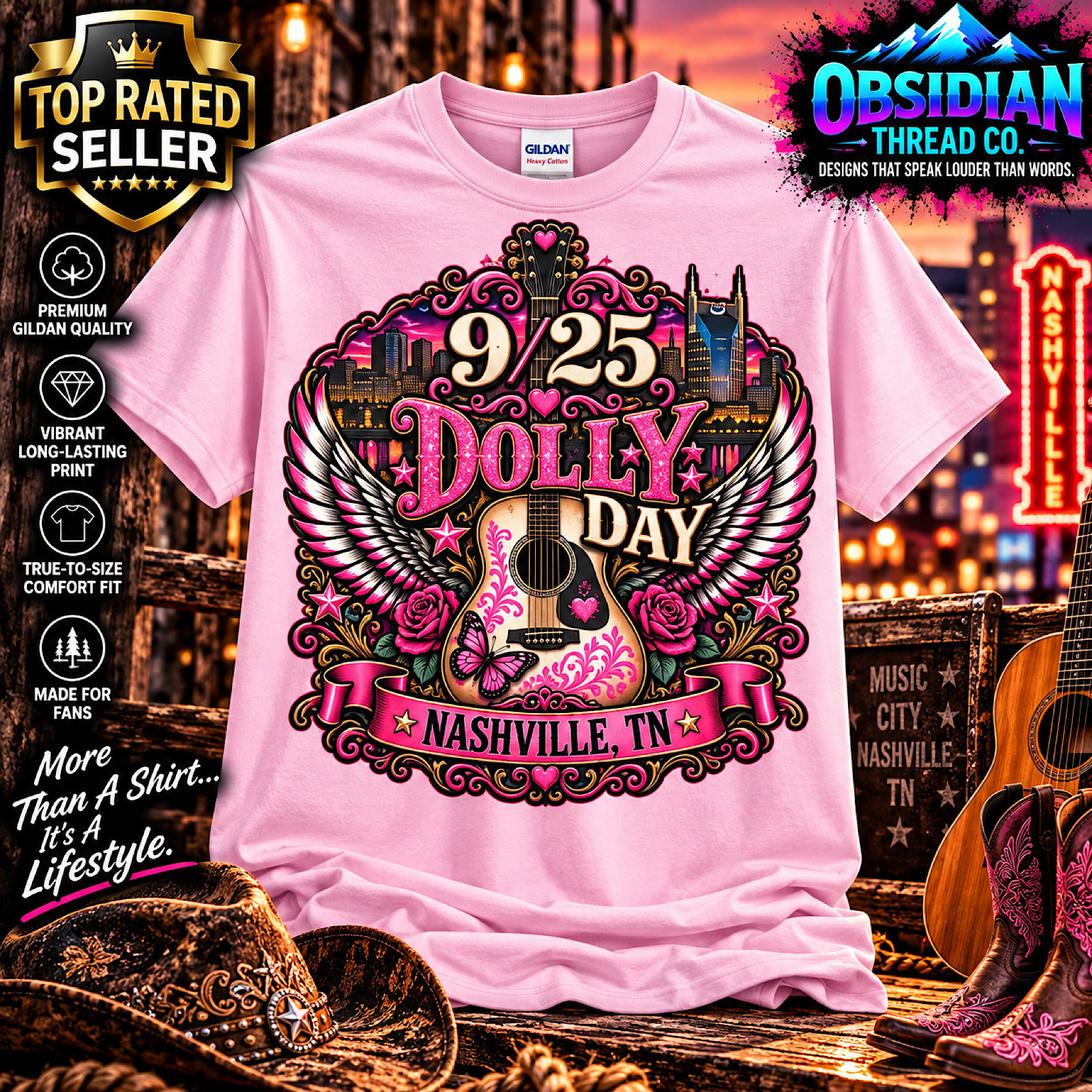 DOLLY DAY 9/25 NASHVILLE TN DOLLY PARTON COUNTRY MUSIC DOLLYWOOD Limited T-SHIRT color preview 3