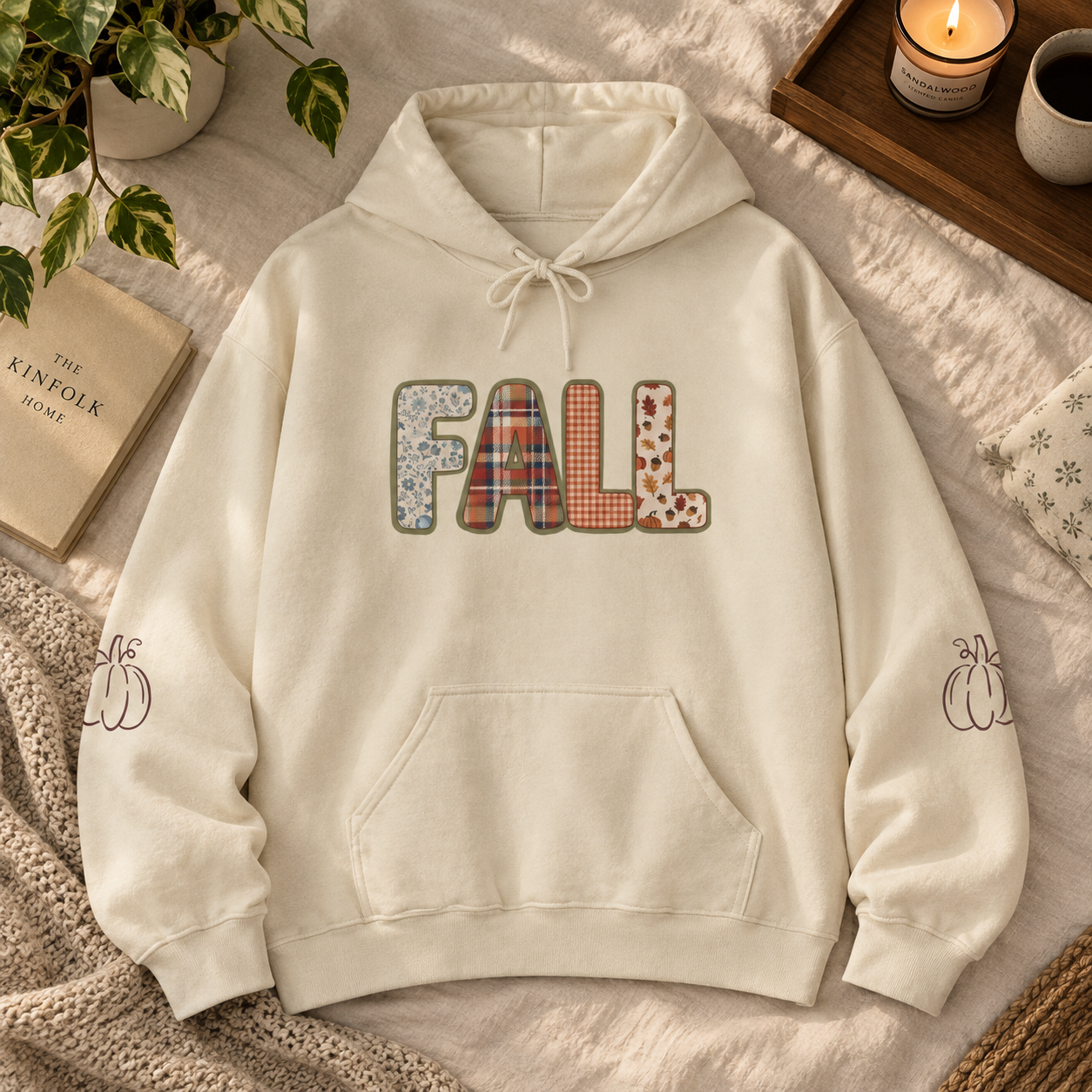 FALL patch letters Hoodie