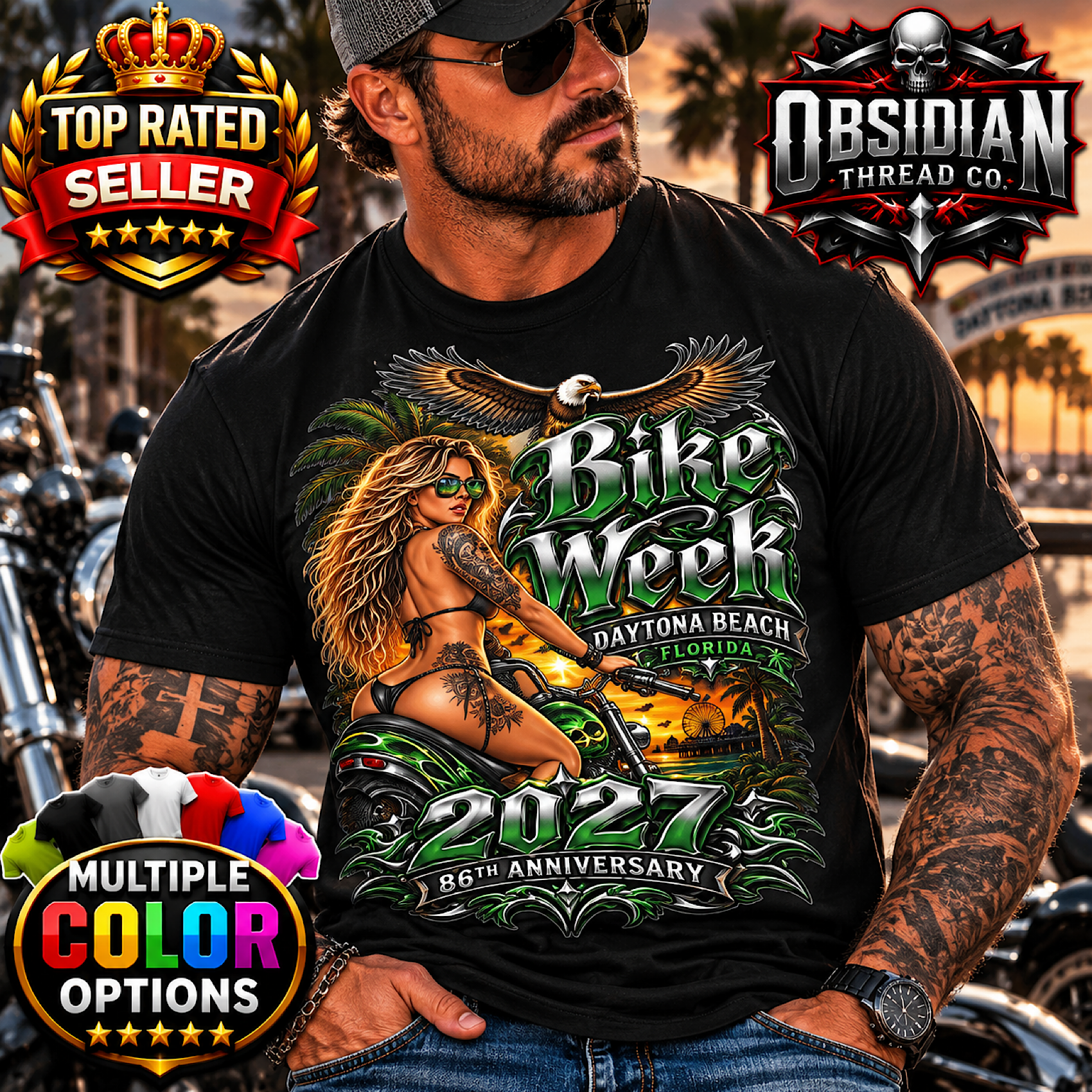 2027 Daytona Bike Week Shirt Florida Motorcycle Rally Biker Gildan No Harley product preview