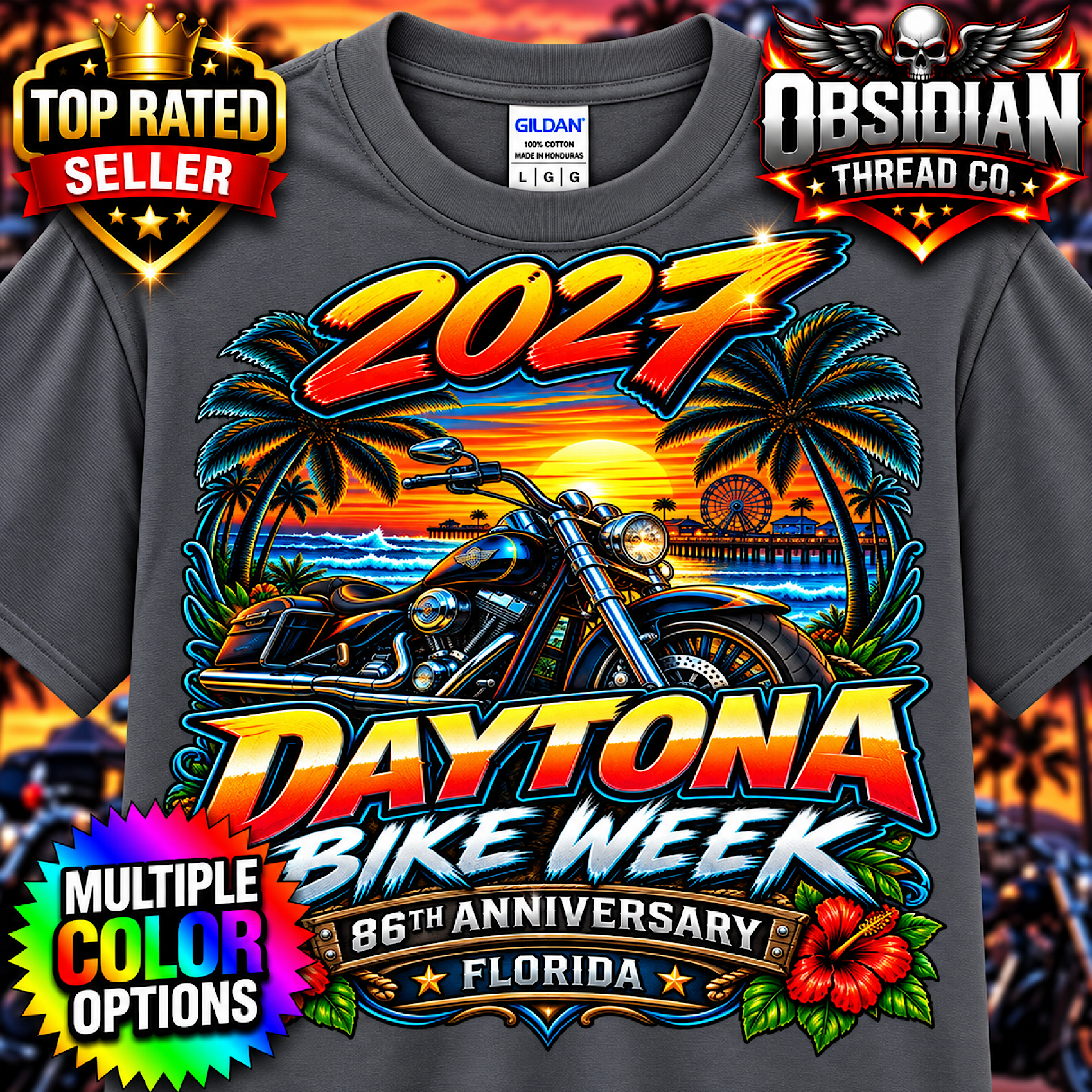 2027 Daytona Bike Week 86th Anniversary Florida Motorcycle Shirt No Harley product preview