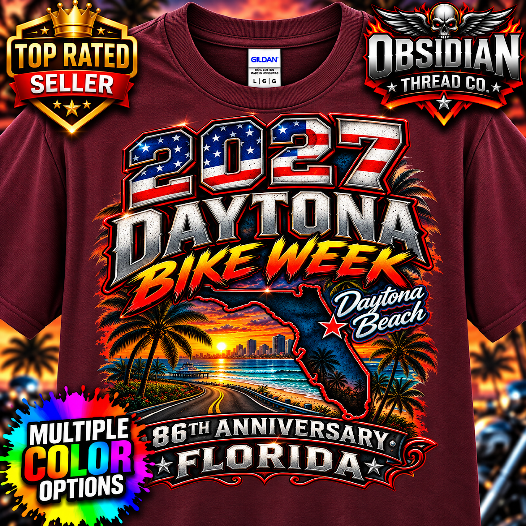 2027 Daytona Bike Week 86th Anniversary Florida Motorcycle Shirt No Harley product preview