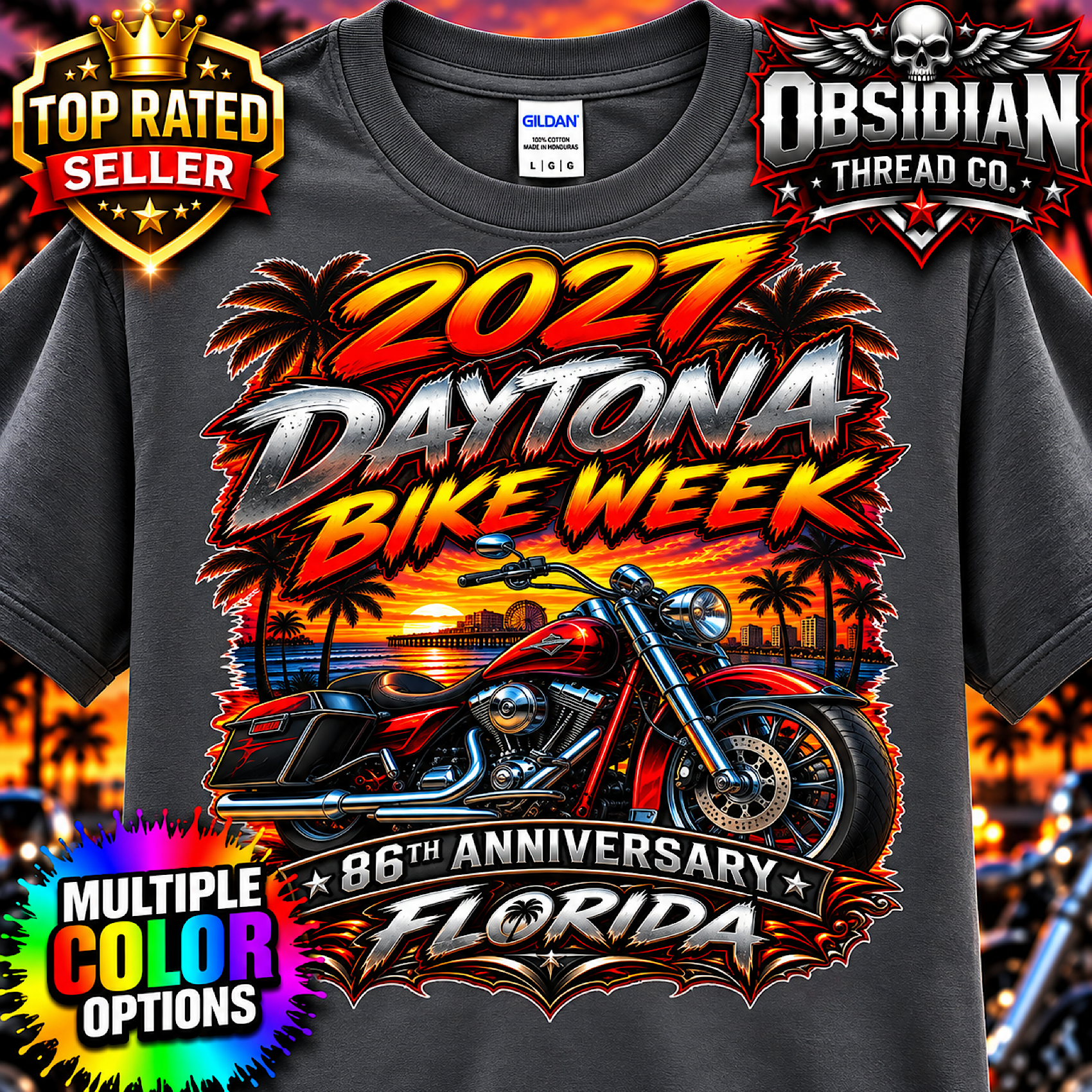 2027 Daytona Bike Week 86th Anniversary Florida Motorcycle Shirt No Harley product preview
