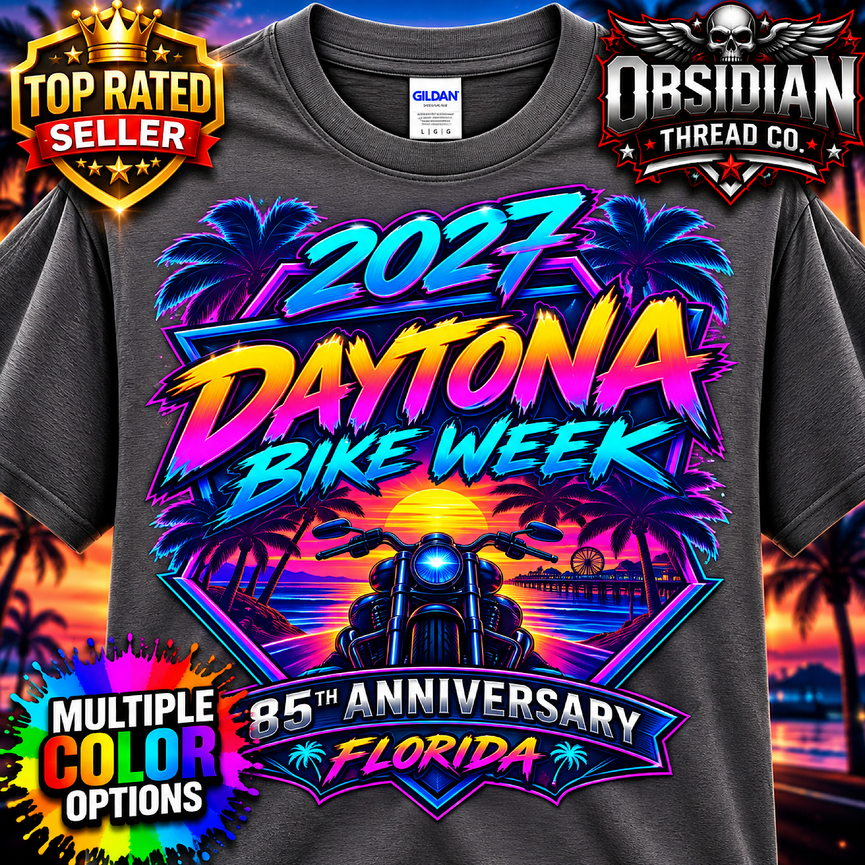 2027 Daytona Bike Week Florida Motorcycle Rally Biker Shirt Tee No Harley color preview 2