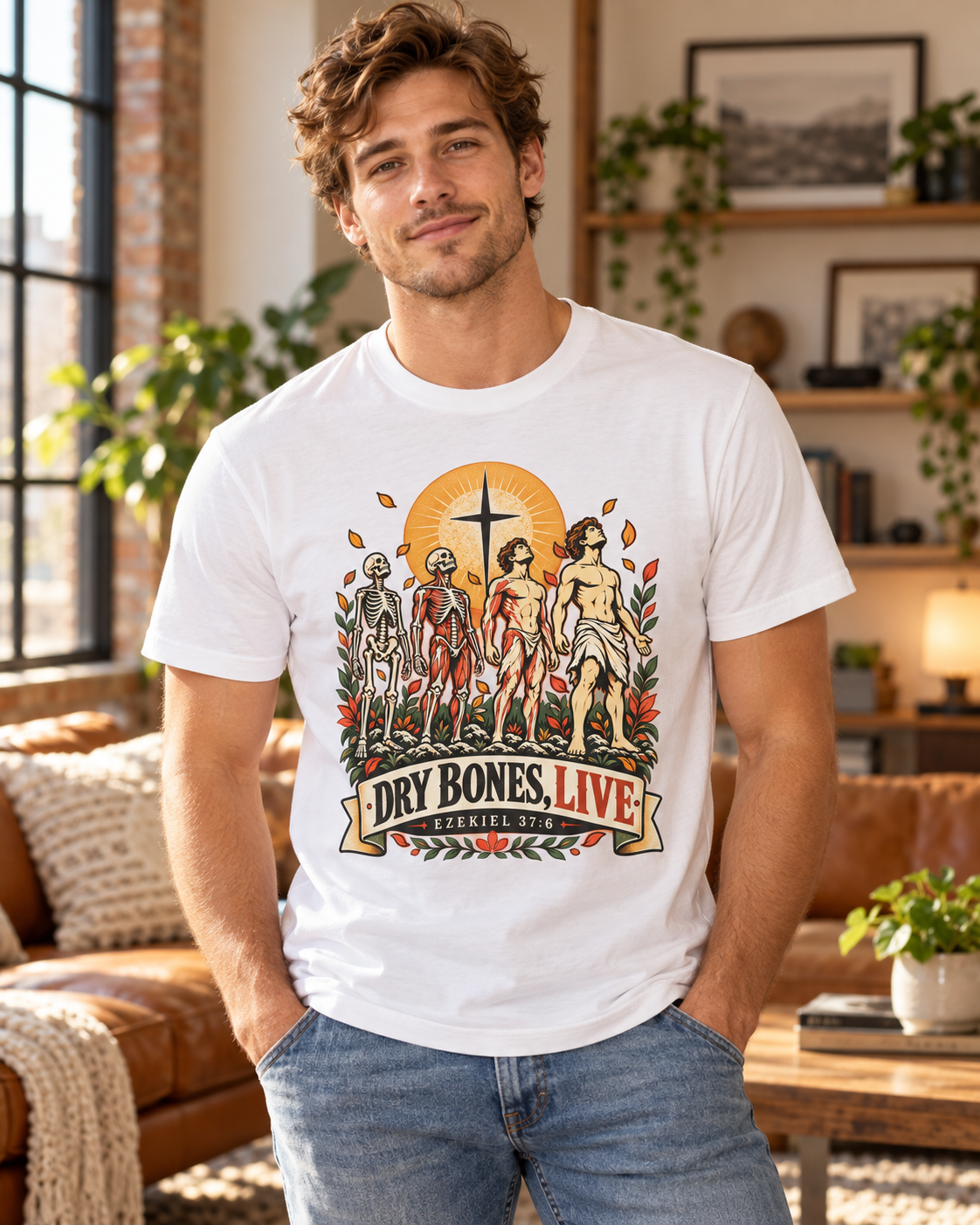 Dry Bones Live graphic tee | Resurrection skeletons cross illustration: other
