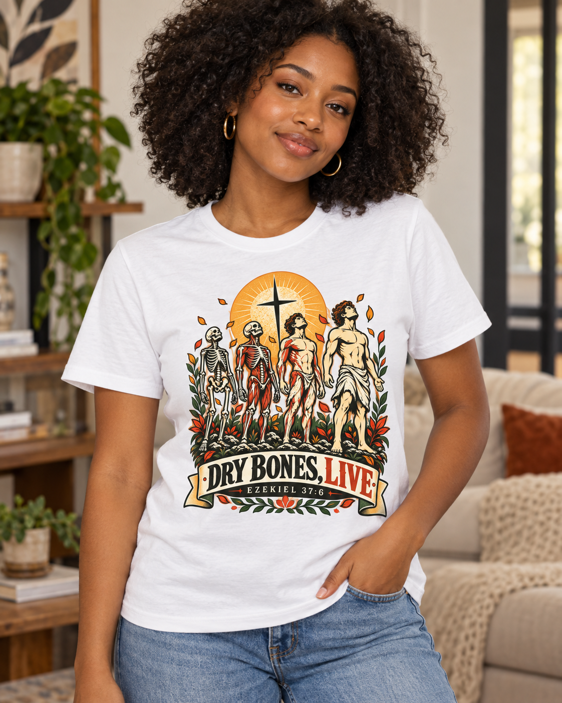 Dry Bones Live graphic tee | Resurrection skeletons cross illustration: other