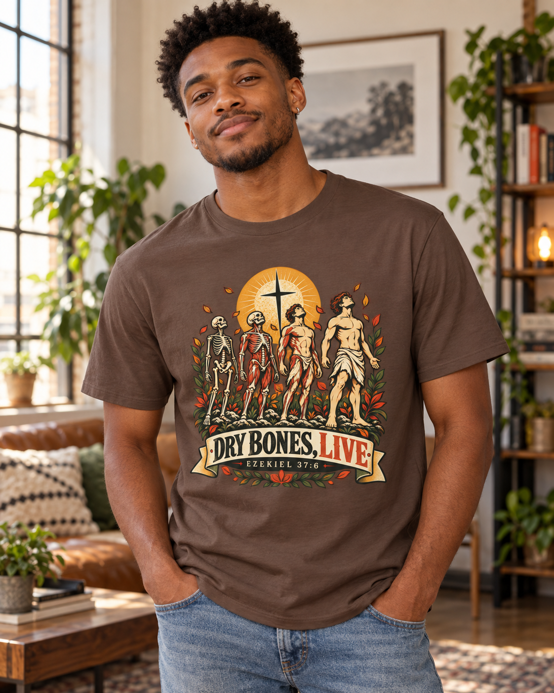 Dry Bones Live graphic tee | Resurrection skeletons cross illustration: other