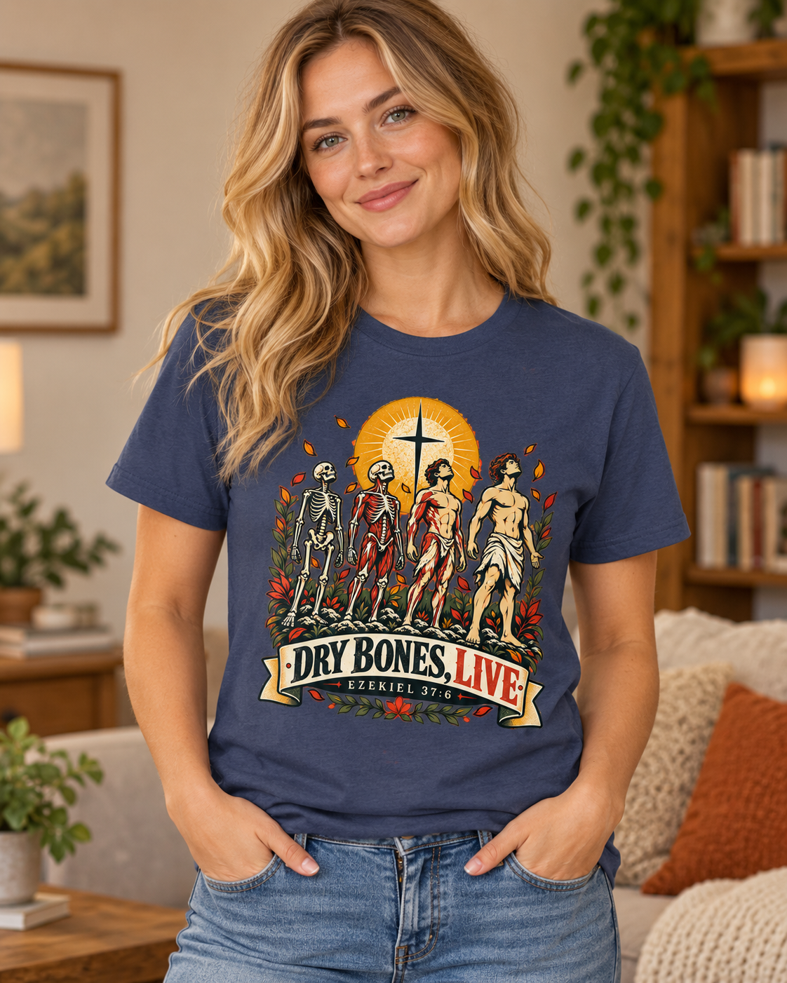 Dry Bones Live graphic tee | Resurrection skeletons cross illustration: other