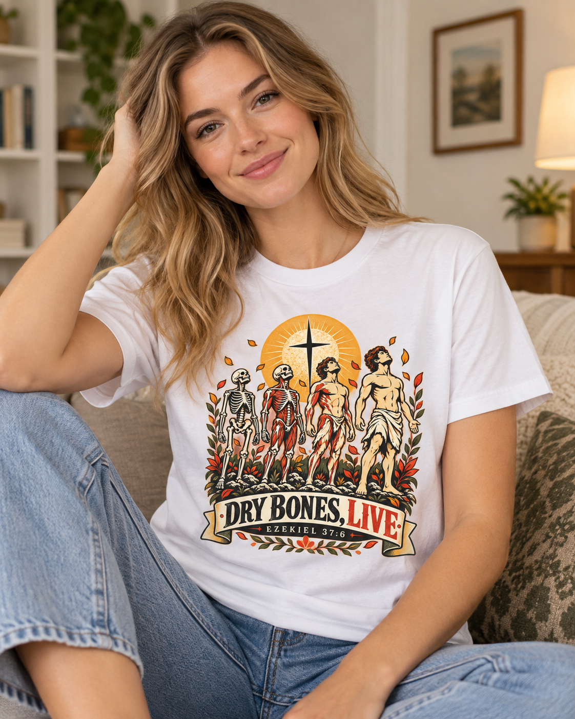 Dry Bones Live graphic tee | Resurrection skeletons cross illustration: other