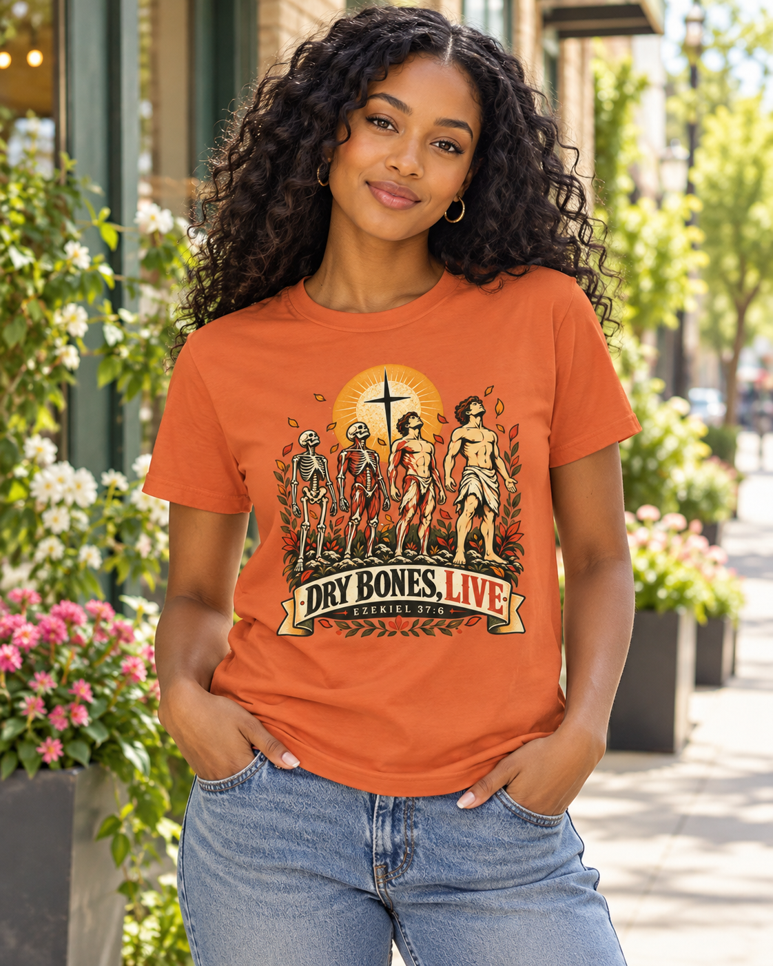 Dry Bones Live graphic tee | Resurrection skeletons cross illustration: other
