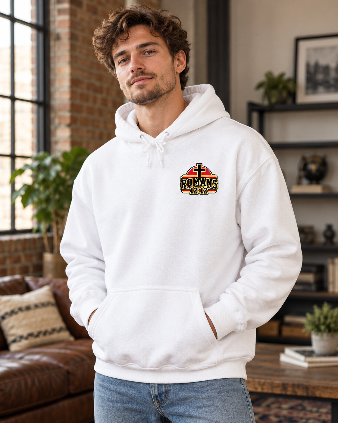 Praying Season hoodie |Red/ Yellow | Christian Romans 12:12 design: other