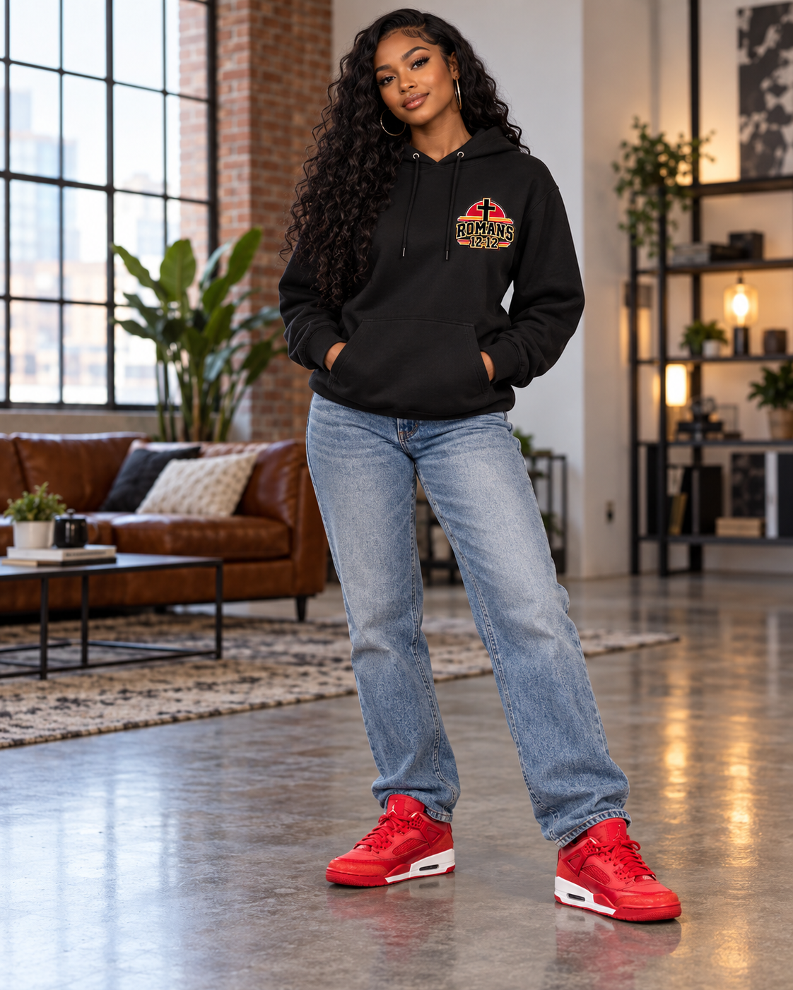 Praying Season hoodie |Red/ Yellow | Christian Romans 12:12 design: other