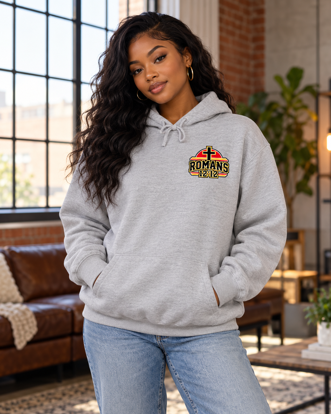Praying Season hoodie |Red/ Yellow | Christian Romans 12:12 design: other