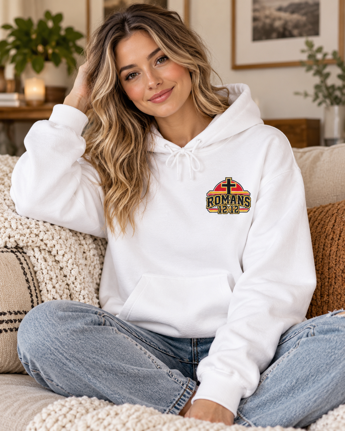 Praying Season hoodie |Red/ Yellow | Christian Romans 12:12 design: other
