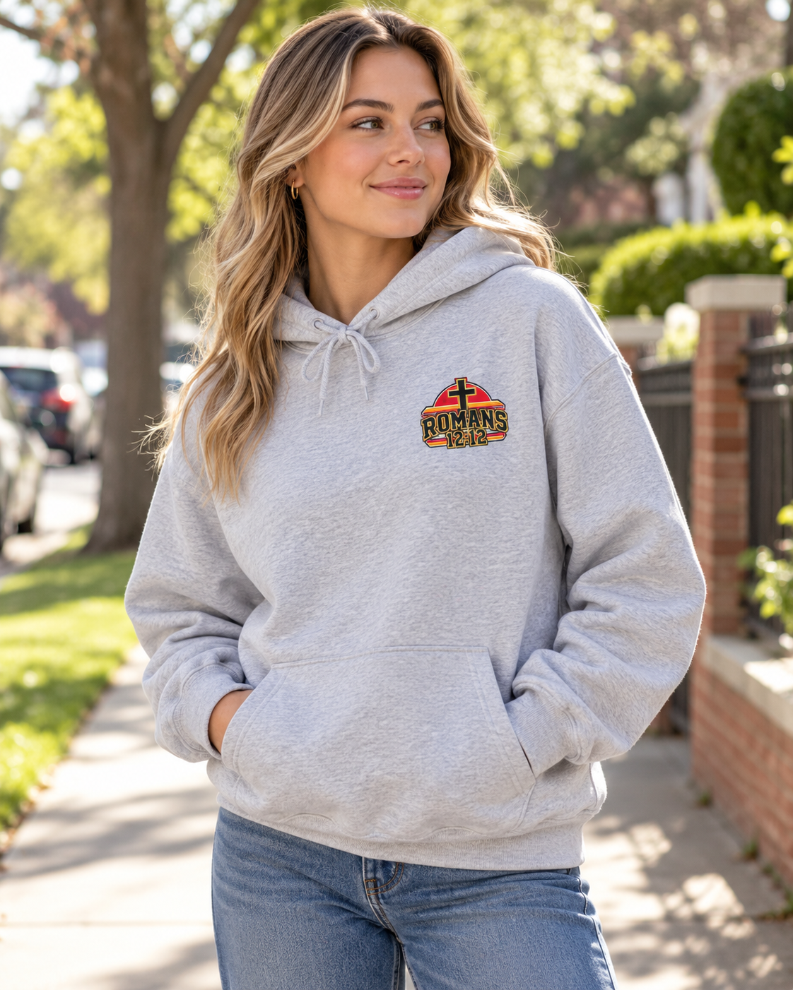 Praying Season hoodie |Red/ Yellow | Christian Romans 12:12 design: other