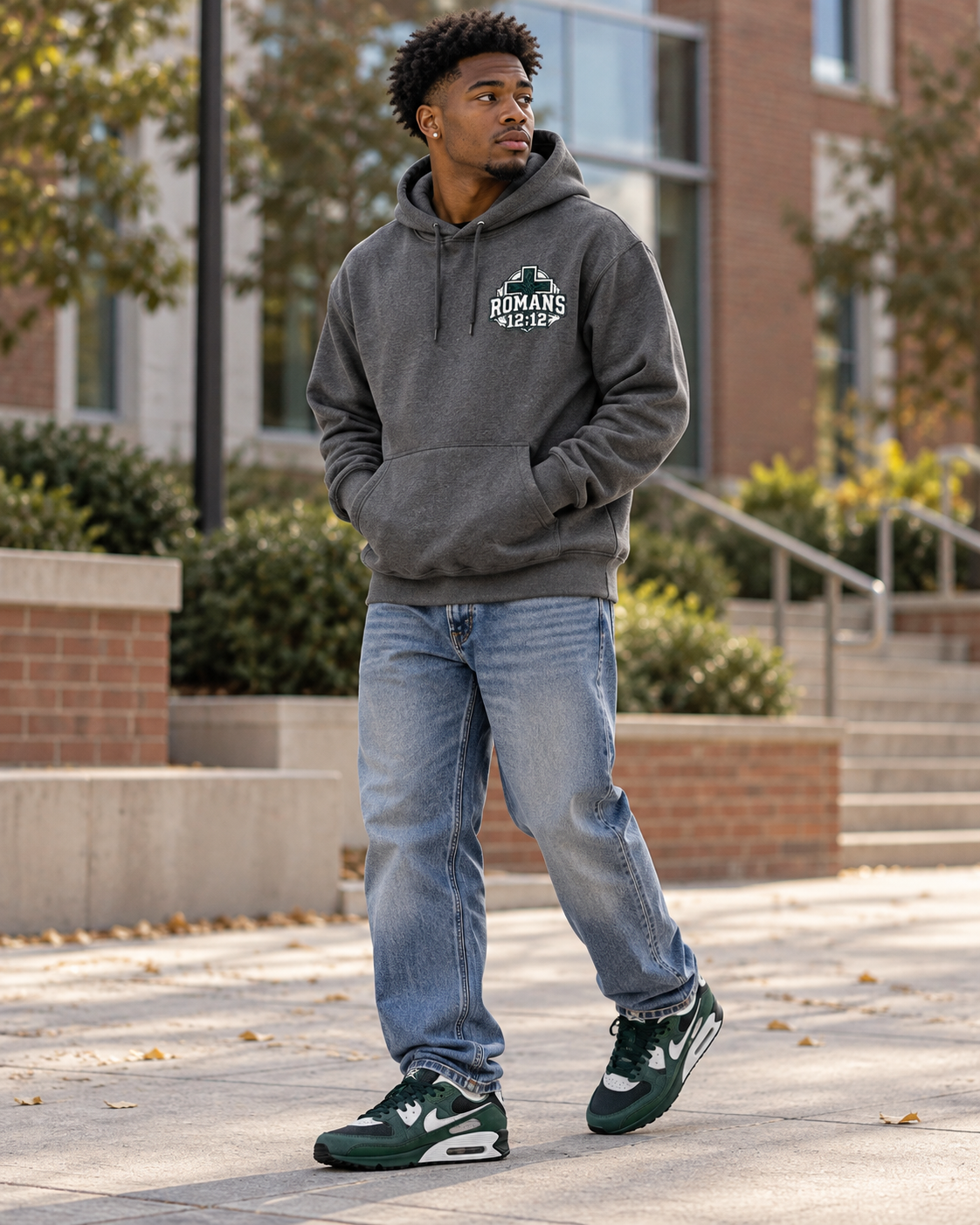Praying Season hoodie | Green/Silver | Faith Christian sweatshirt: other