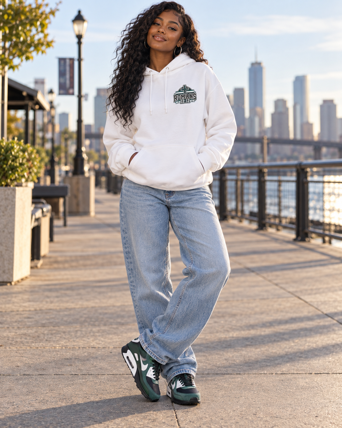Praying Season hoodie | Green/Silver | Faith Christian sweatshirt: other