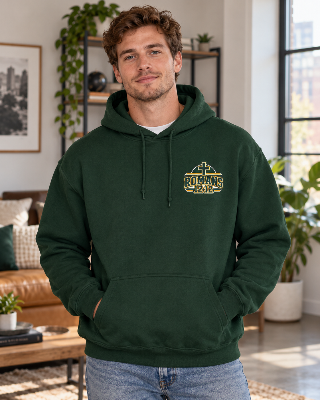 Praying Season hoodie | Gold/Green | Faith Christian sweatshirt: other