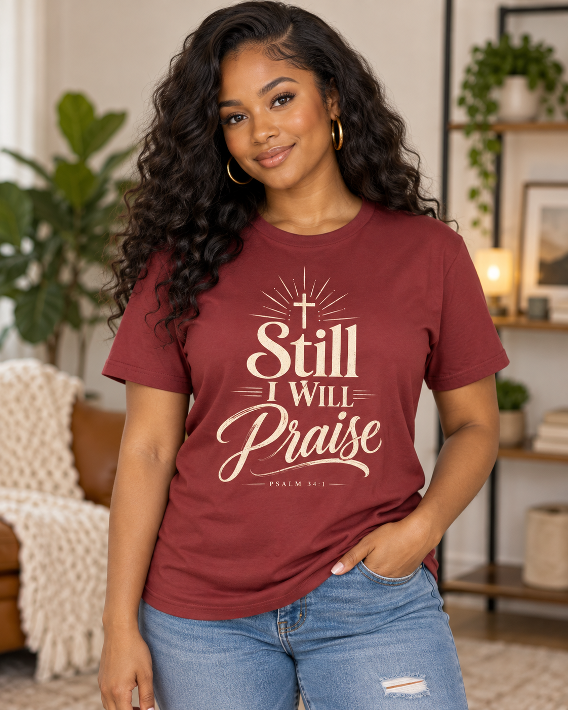 Still I Will Praise T-Shirt | Psalm 34 Scripture Faith Christian Tee: other