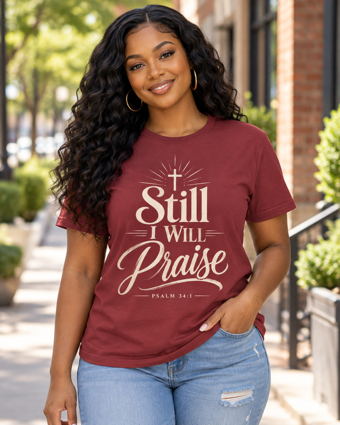 Still I Will Praise T-Shirt | Psalm 34 Scripture Faith Christian Tee: other