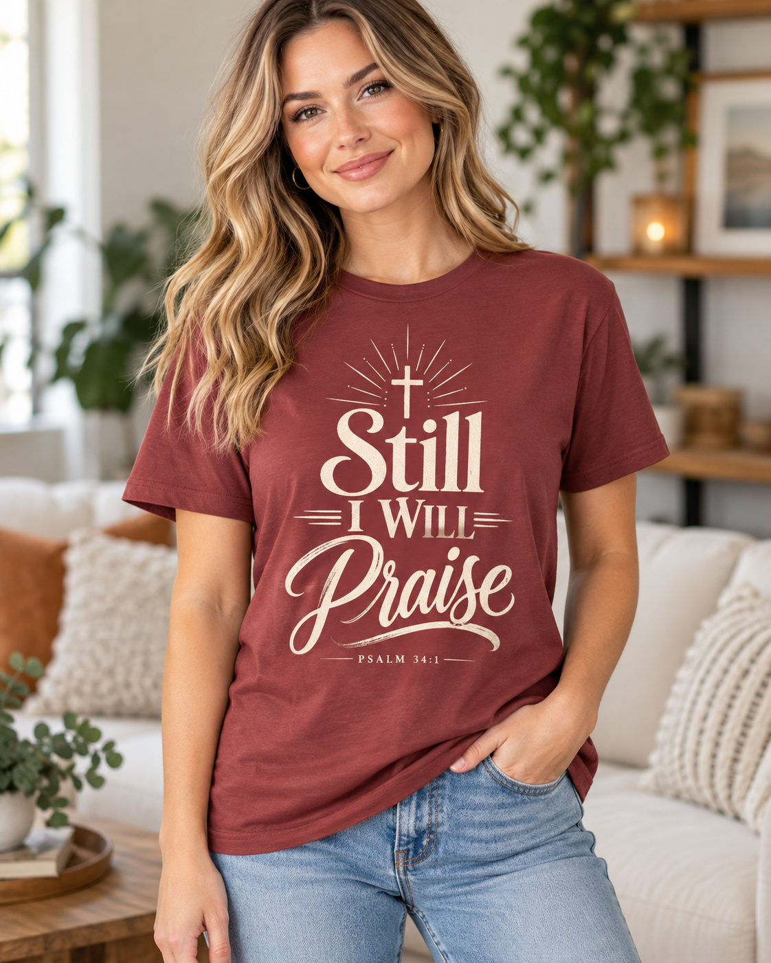 Still I Will Praise T-Shirt | Psalm 34 Scripture Faith Christian Tee: other