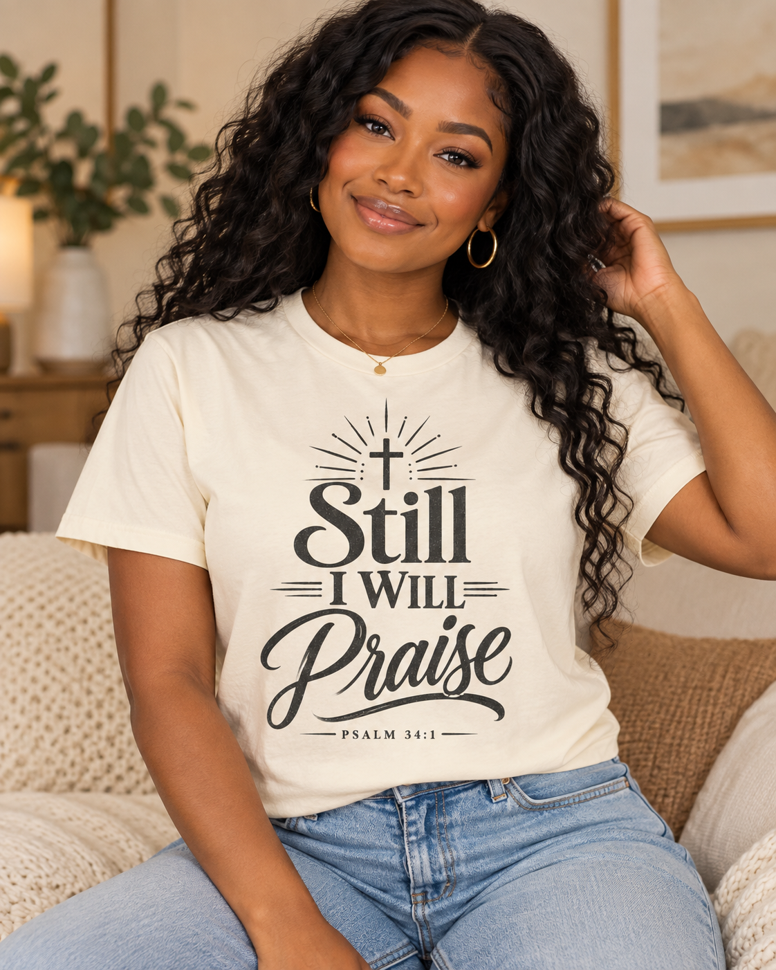 Still I Will Praise T-Shirt | Psalm 34 Scripture Faith Christian Tee: other