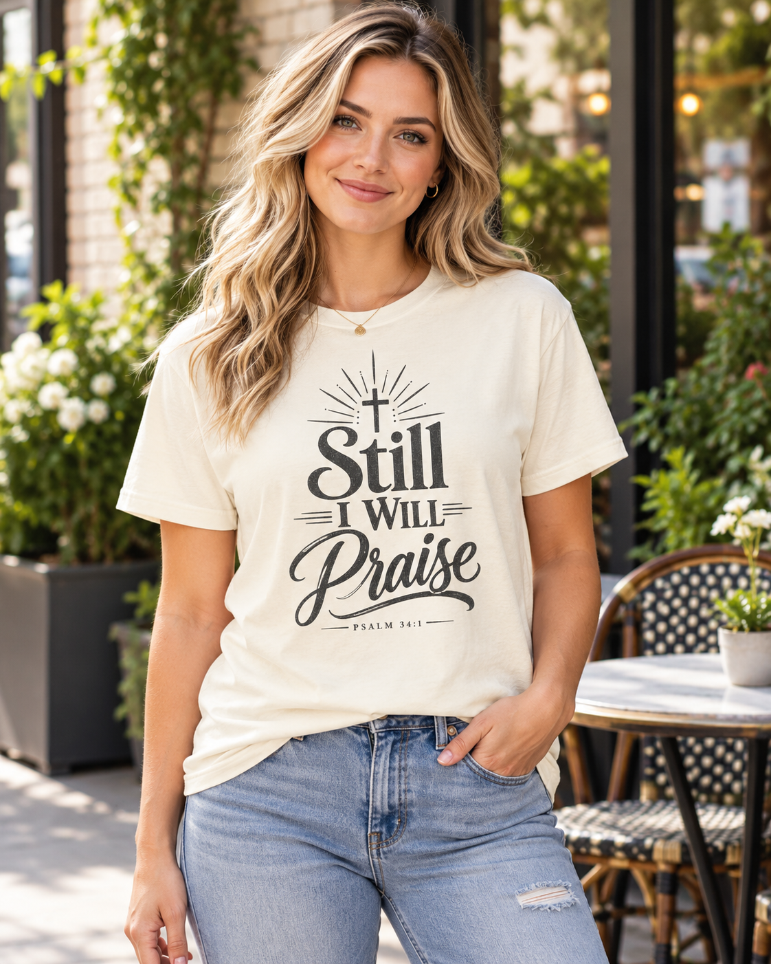 Still I Will Praise T-Shirt | Psalm 34 Scripture Faith Christian Tee: other