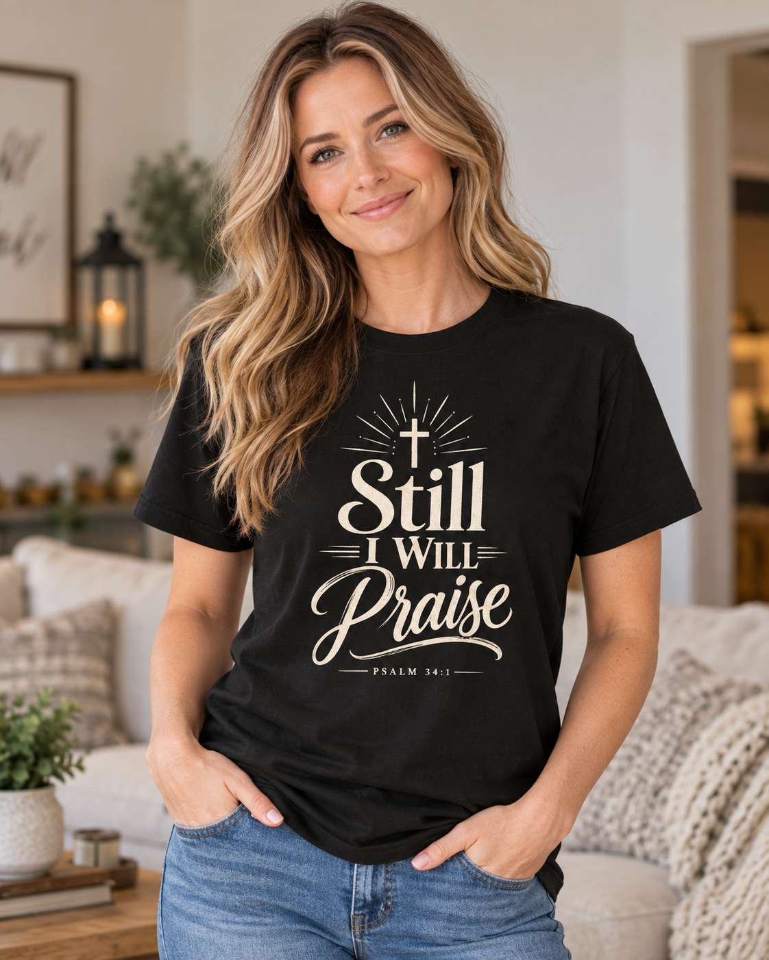 Still I Will Praise T-Shirt | Psalm 34 Scripture Faith Christian Tee: other