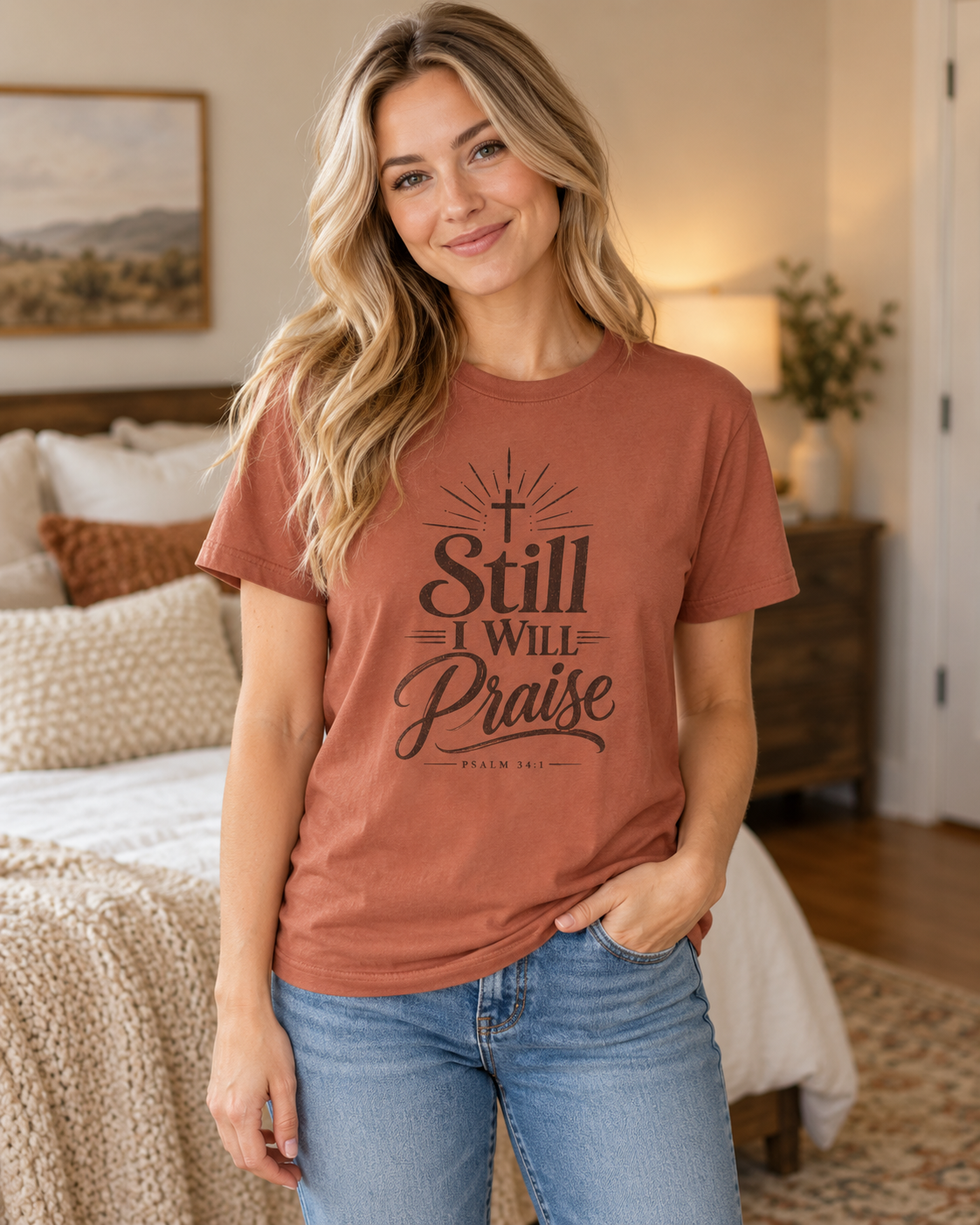 Still I Will Praise T-Shirt | Psalm 34 Scripture Faith Christian Tee: other