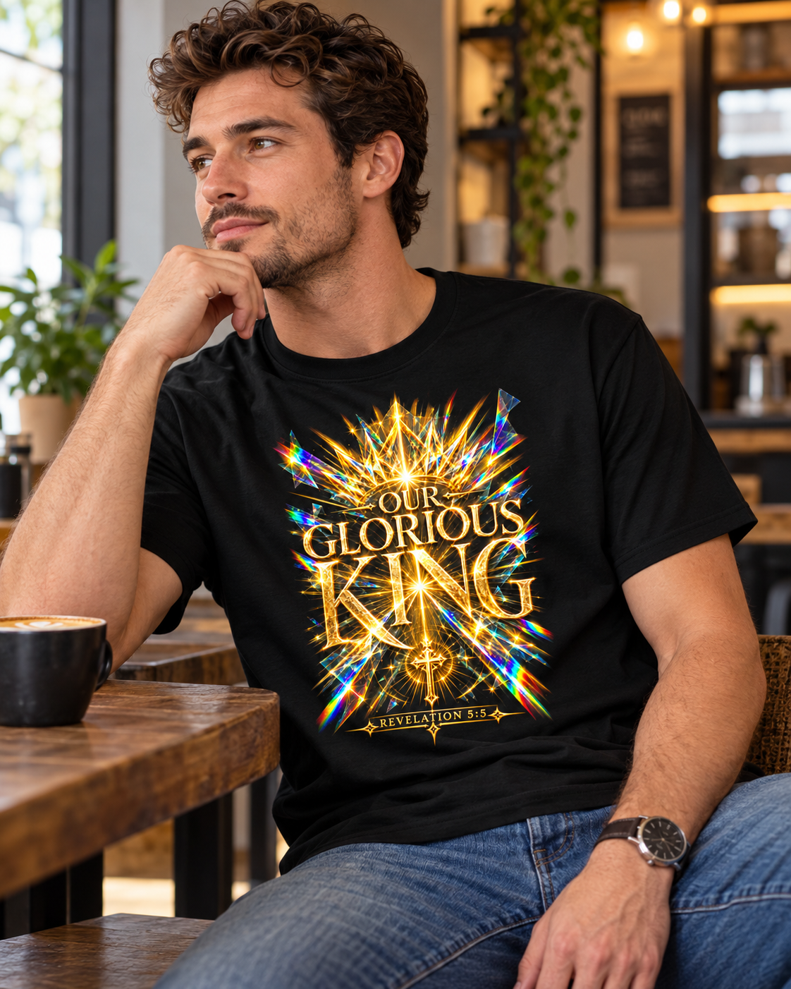 Our Glorious King T-Shirt | Christian Faith, Crown & Cross Design: other