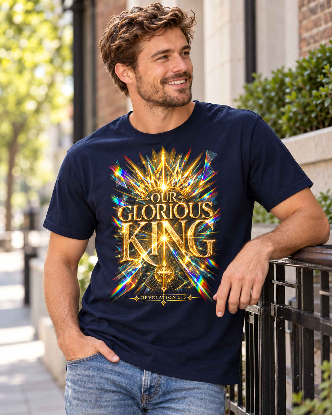 Our Glorious King T-Shirt | Christian Faith, Crown & Cross Design: other