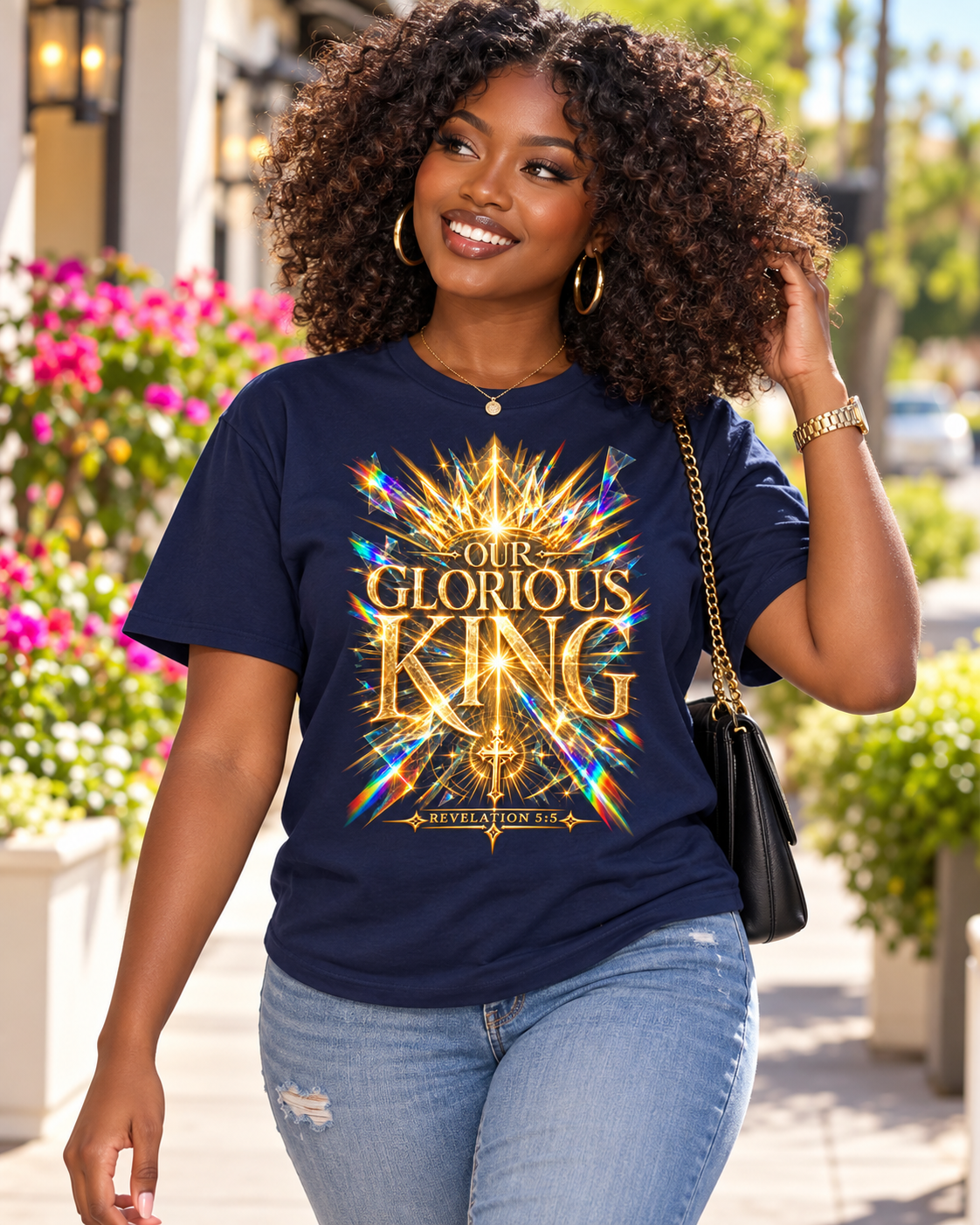 Our Glorious King T-Shirt | Christian Faith, Crown & Cross Design: other