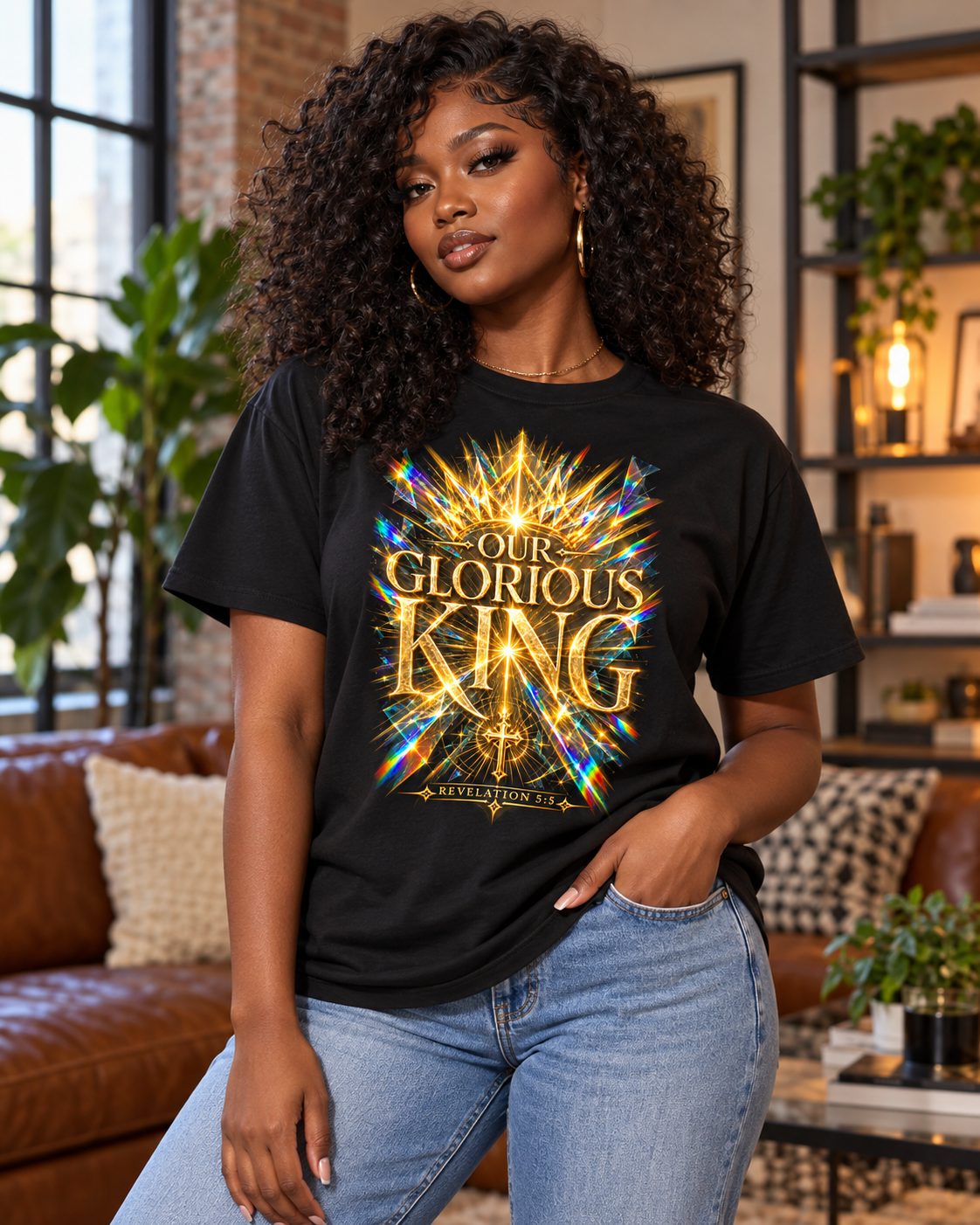 Our Glorious King T-Shirt | Christian Faith, Crown & Cross Design: other
