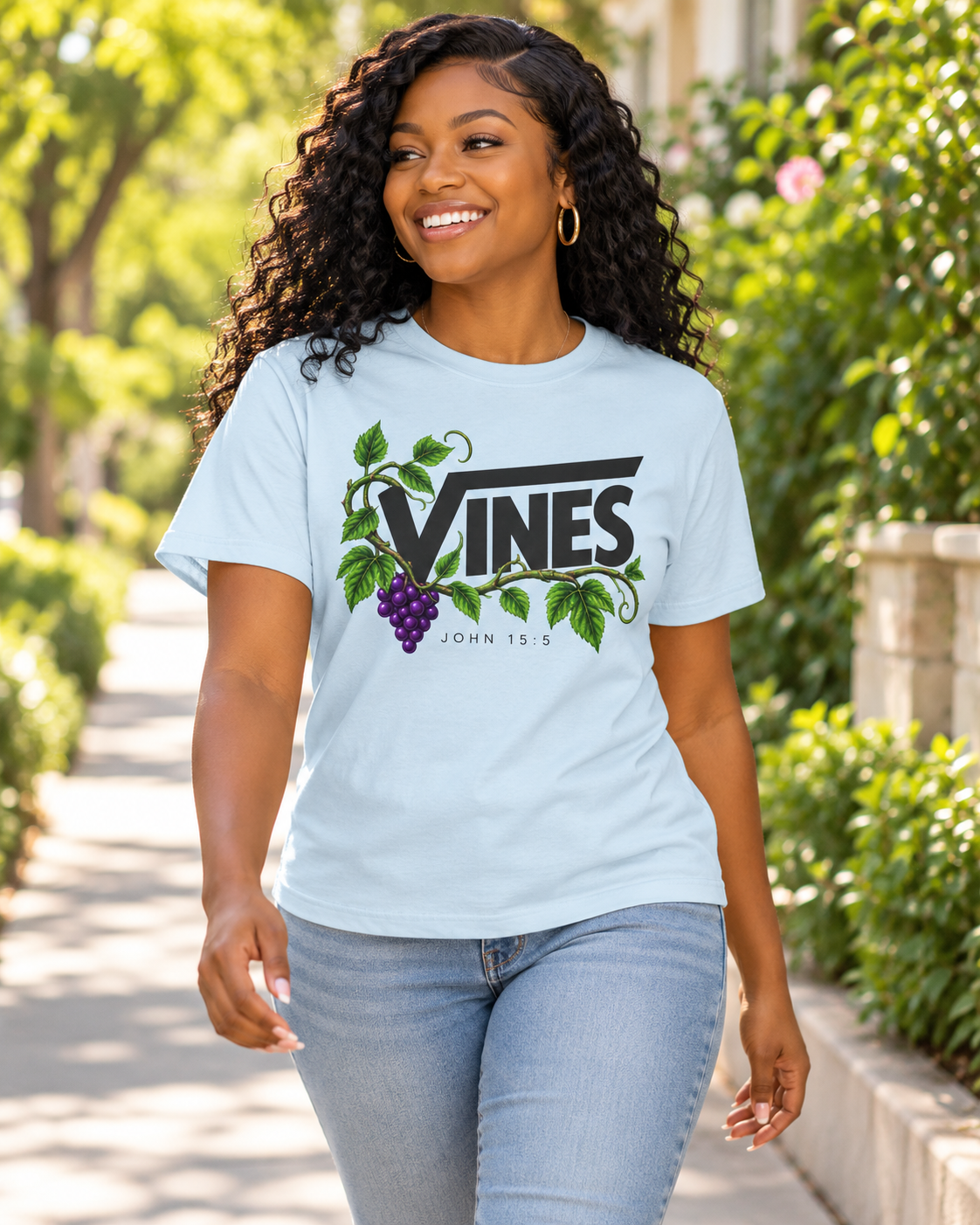 Chambray Vines grape vine logo T-Shirt | botanical typography