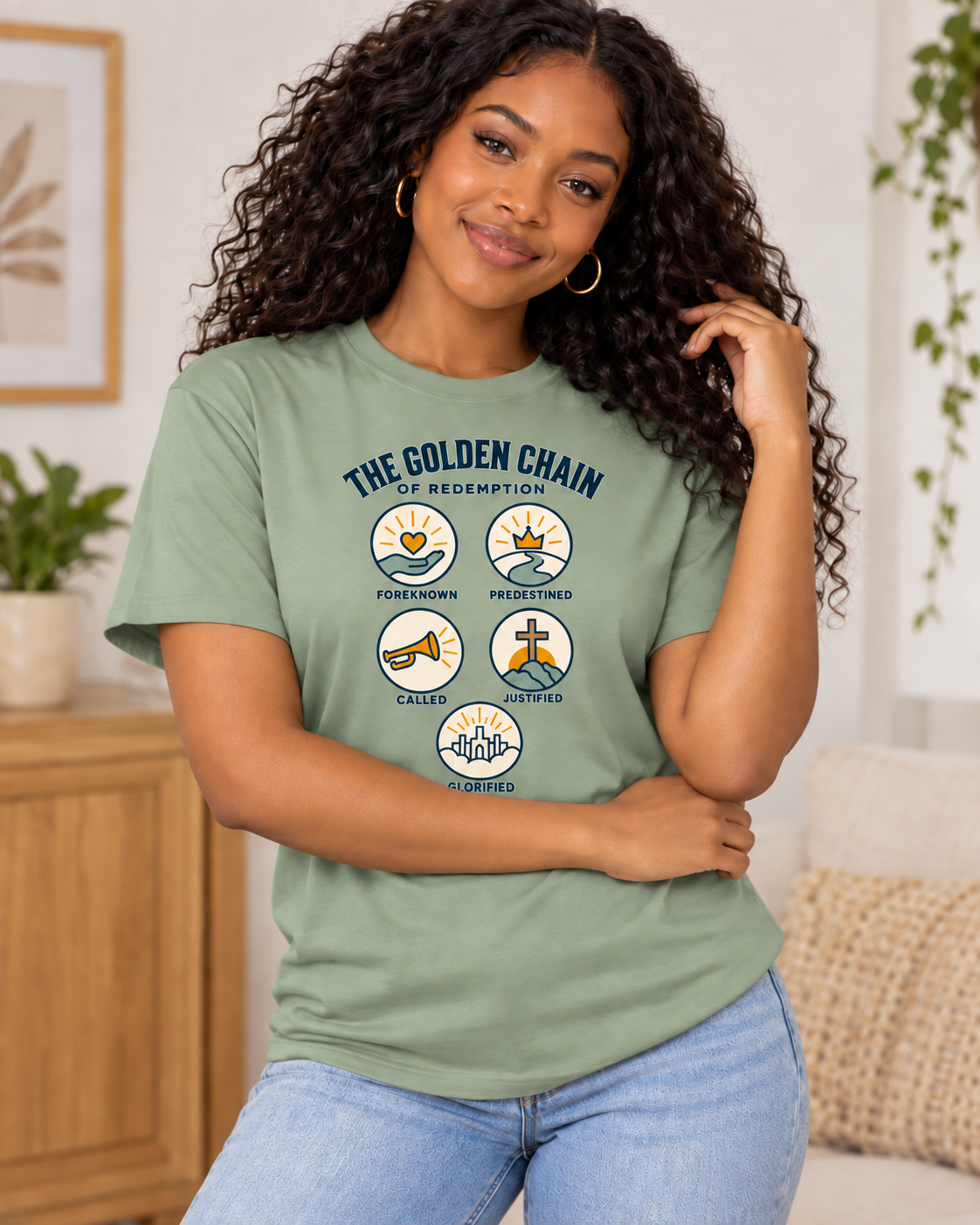The Golden Chain of Redemption T-shirt | Romans 8:29-30 Scripture Design: other