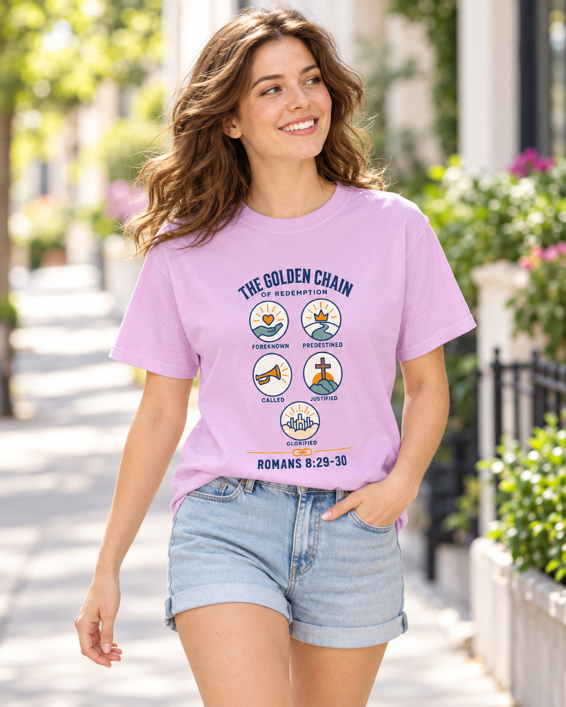 The Golden Chain of Redemption T-shirt | Romans 8:29-30 Scripture Design: other
