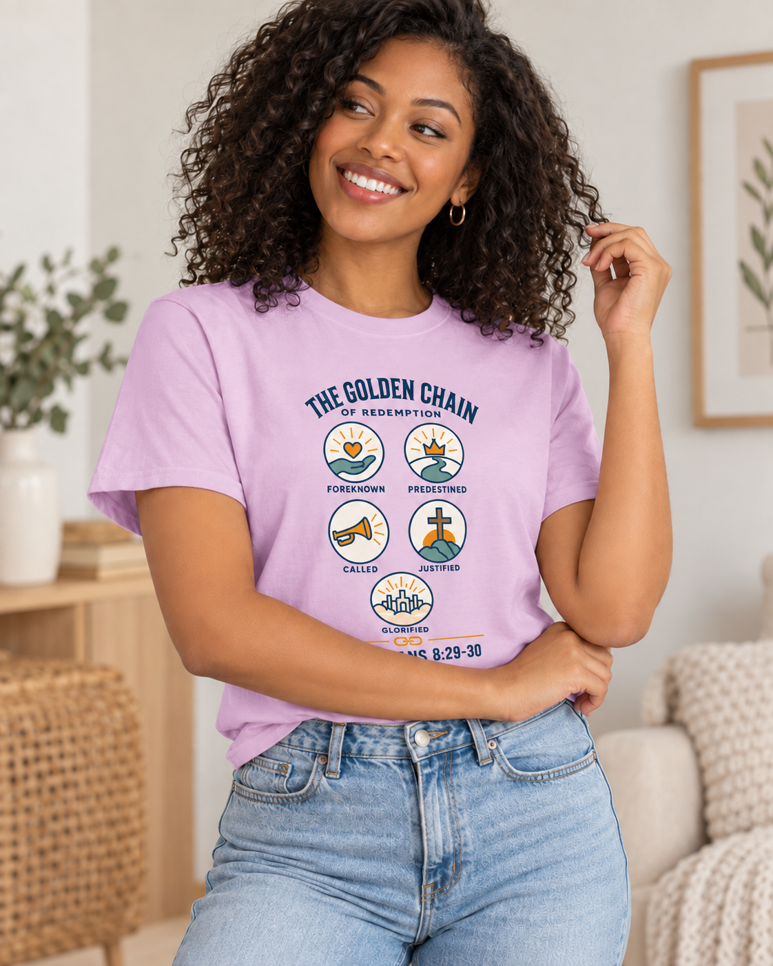 The Golden Chain of Redemption T-shirt | Romans 8:29-30 Scripture Design: other