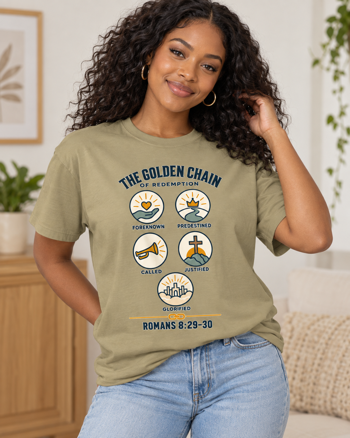 The Golden Chain of Redemption T-shirt | Romans 8:29-30 Scripture Design: other