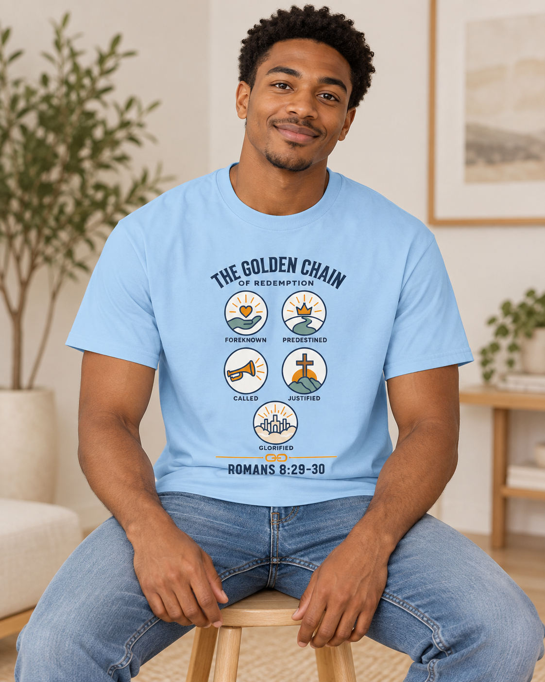 The Golden Chain of Redemption T-shirt | Romans 8:29-30 Scripture Design: other