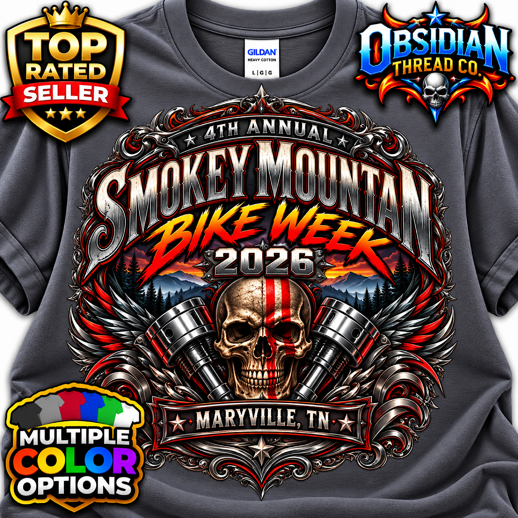 2026 Smoky Mountain Bike Week Shirt 4th Annual Maryville TN Biker no harley product preview
