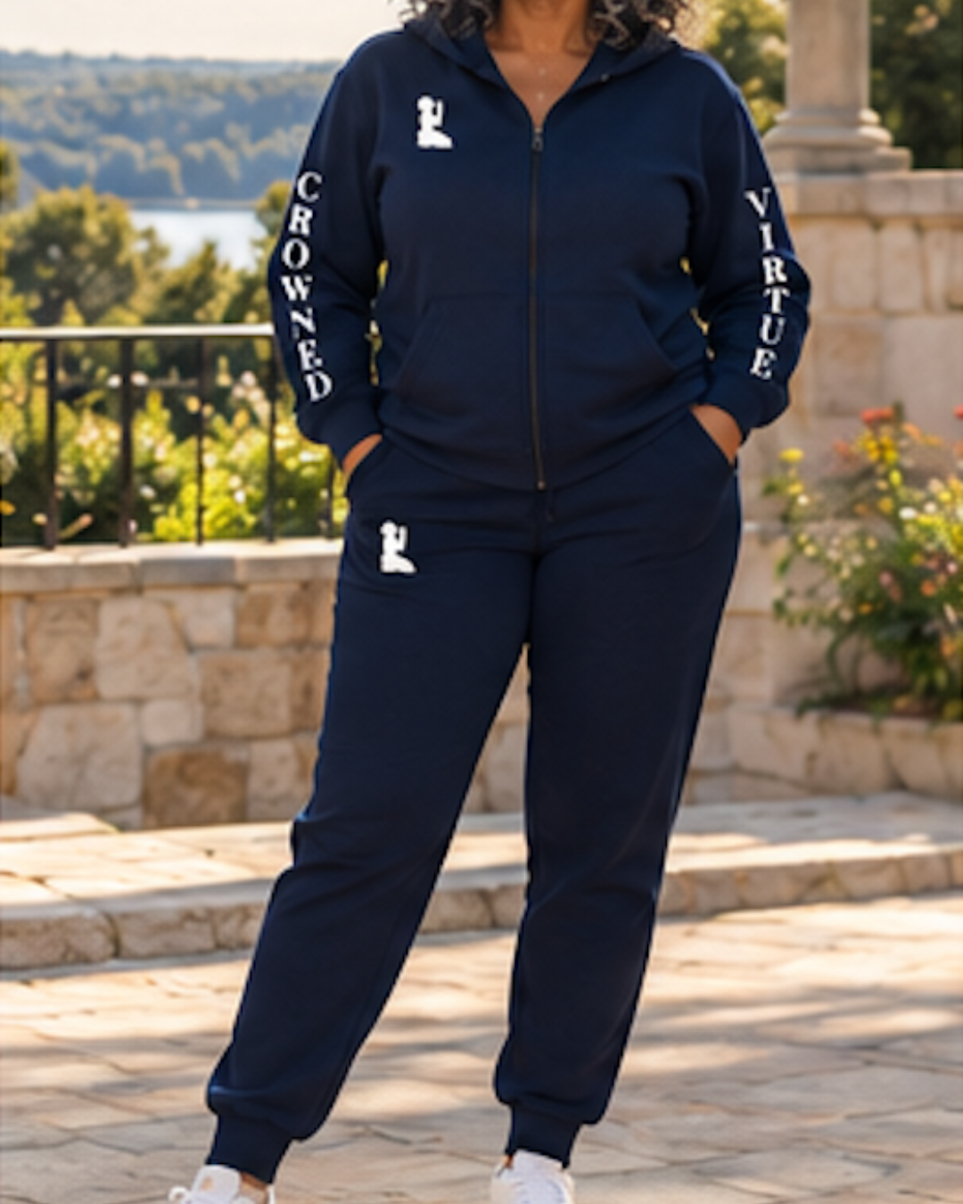 Crowned In Virtue's Premium Cozy Navy Joggers