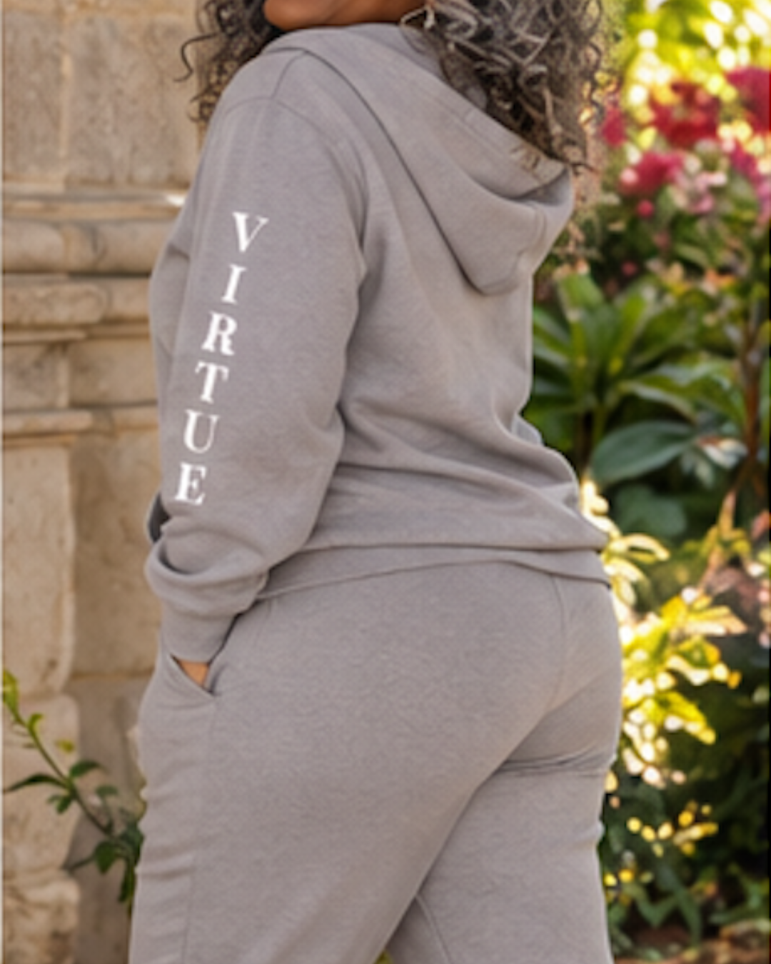 Crowned In Virtue's Grey Premium Zip-Up Sweatshirt view 2