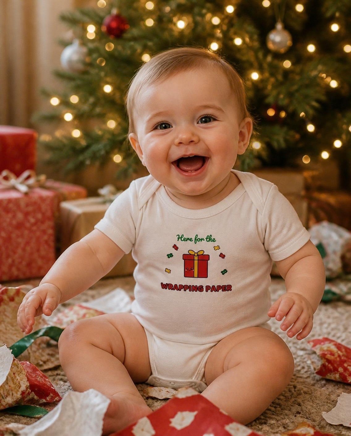 Here for the Wrapping Paper baby bodysuit, photo 1 of 7