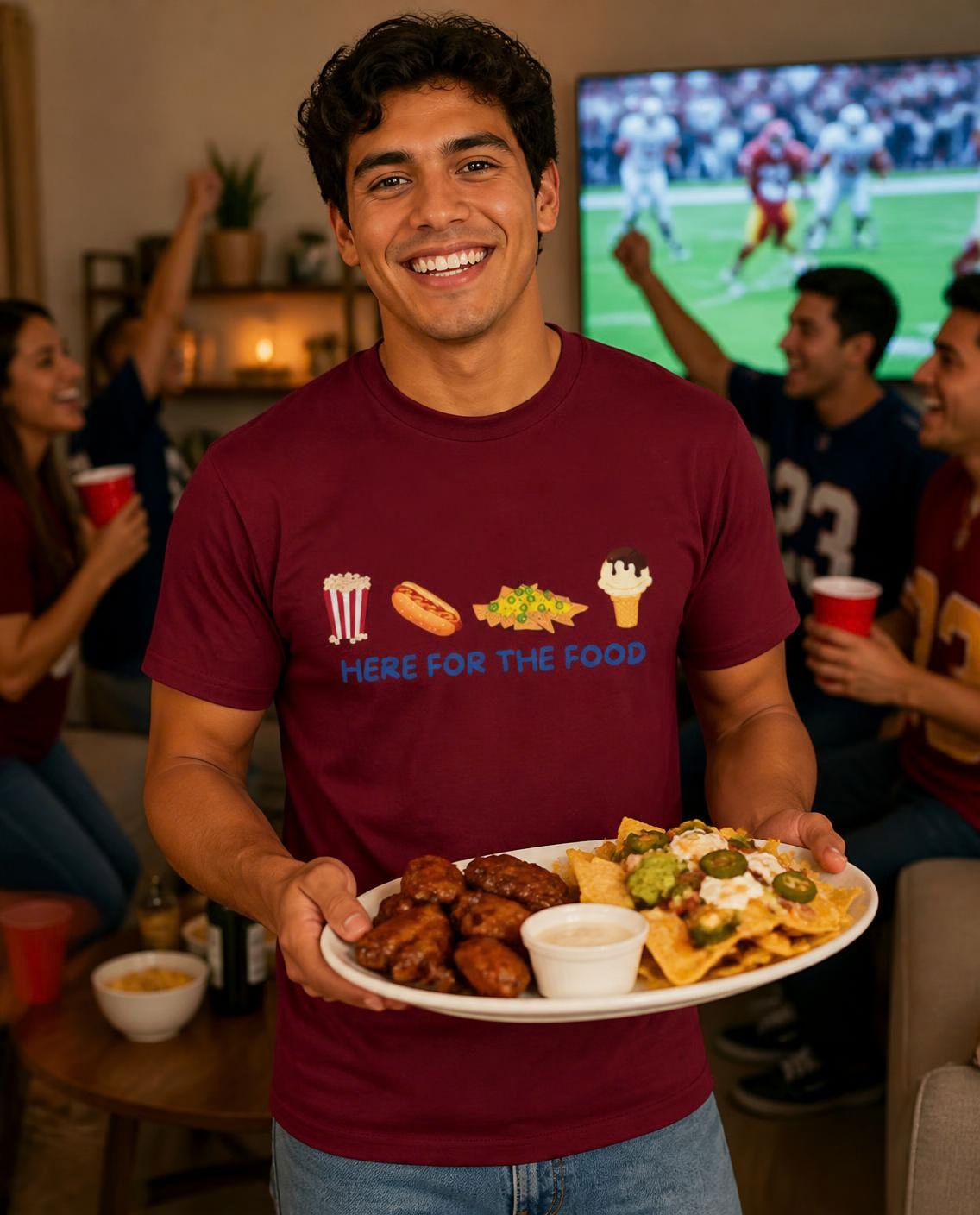 Here for the Food, Not the Sports tee, photo 1 of 9