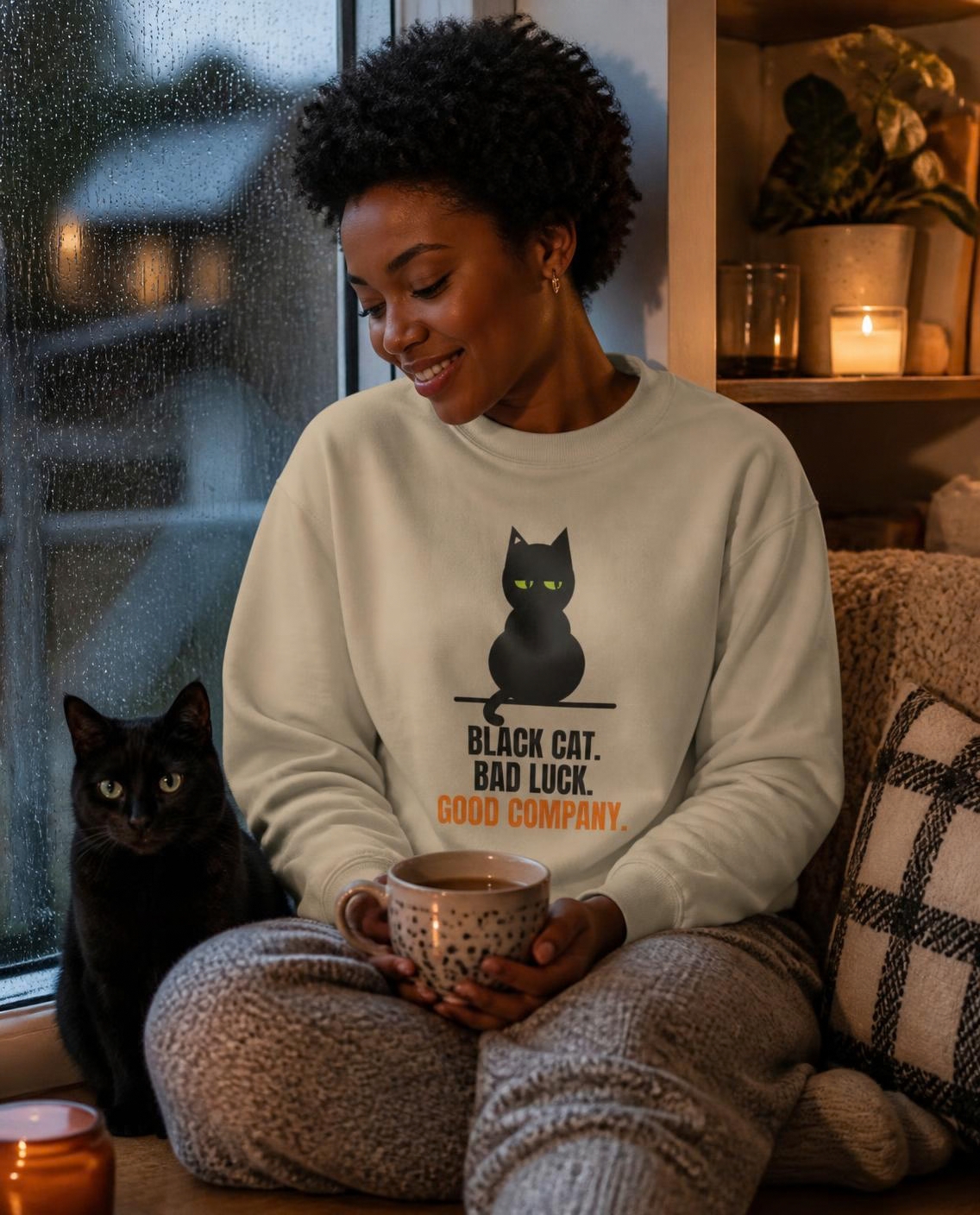 Black Cat crewneck sweatshirt, photo 1 of 6