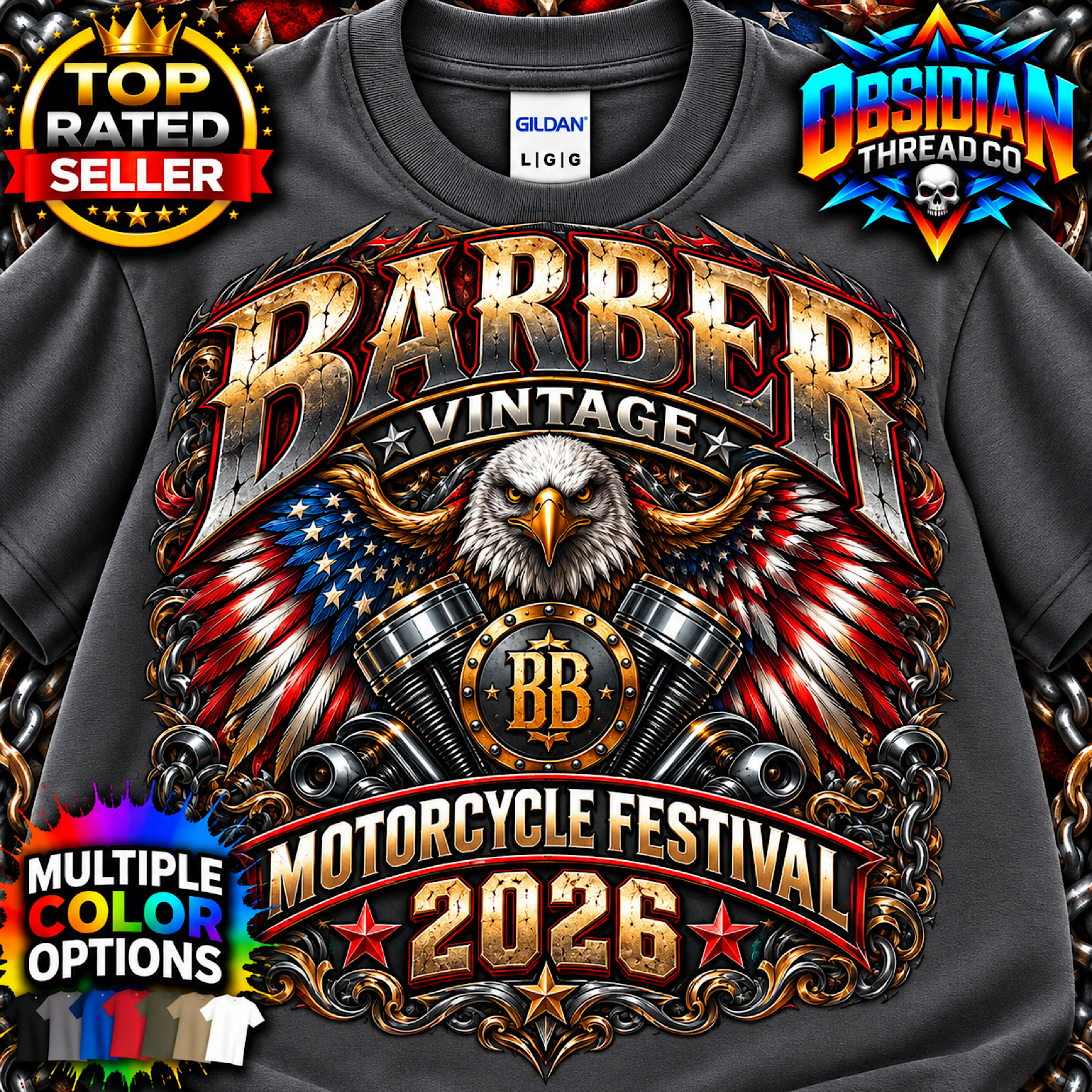 Barber Vintage Motorcycle Festival 2026 Birmingham Alabama Biker Shirt no harley color preview 2