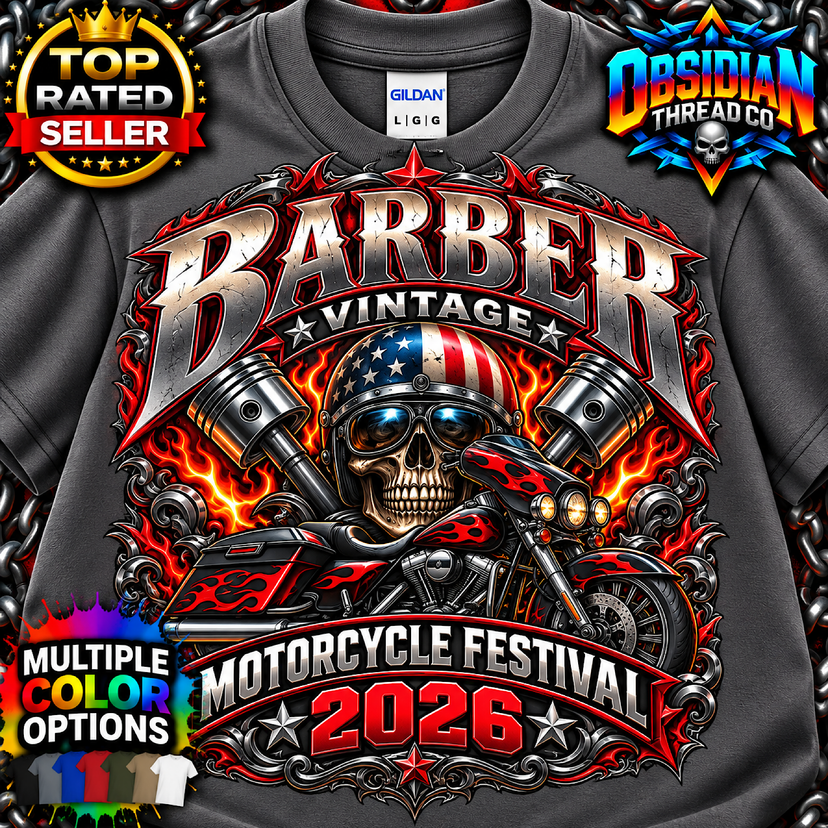 Barber Vintage Motorcycle Festival 2026 Birmingham Alabama Biker Shirt no harley color preview 2