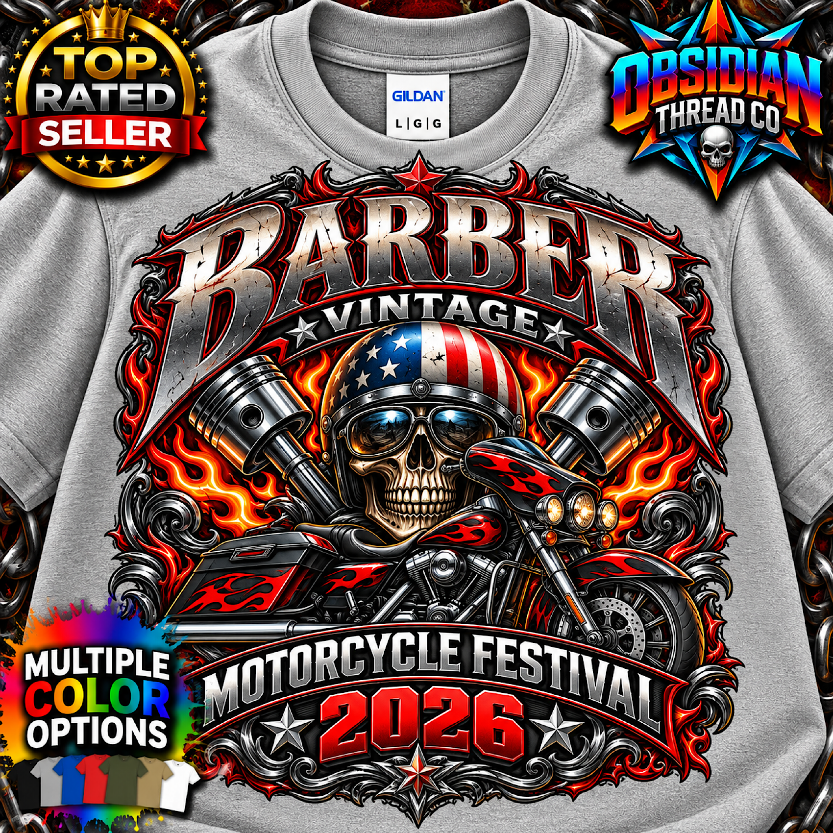 Barber Vintage Motorcycle Festival 2026 Birmingham Alabama Biker Shirt no harley color preview 4
