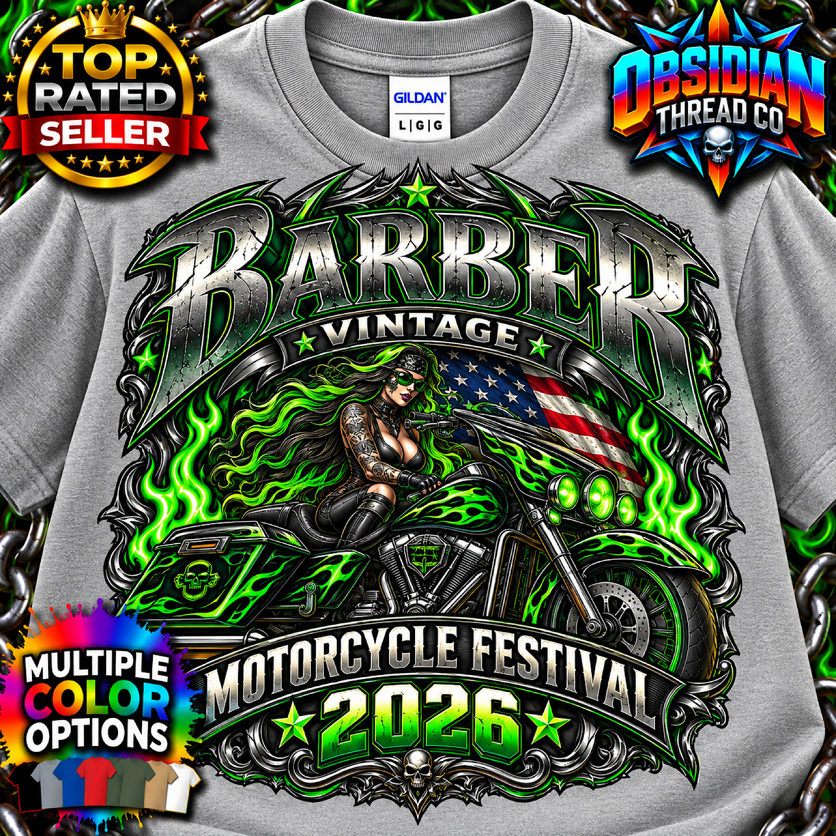 Barber Vintage Motorcycle Festival 2026 Birmingham Alabama Biker Shirt no harley color preview 4