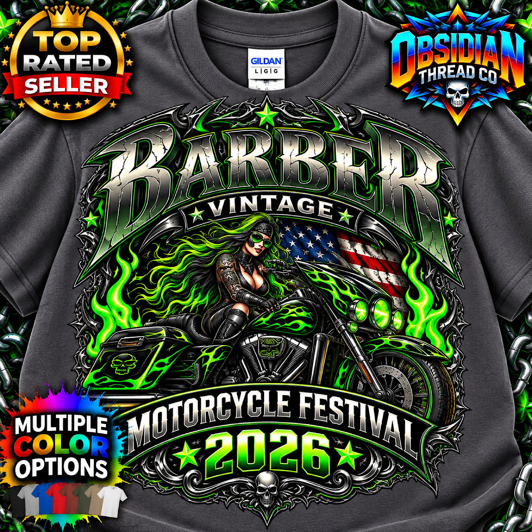 Barber Vintage Motorcycle Festival 2026 Birmingham Alabama Biker Shirt no harley color preview 2