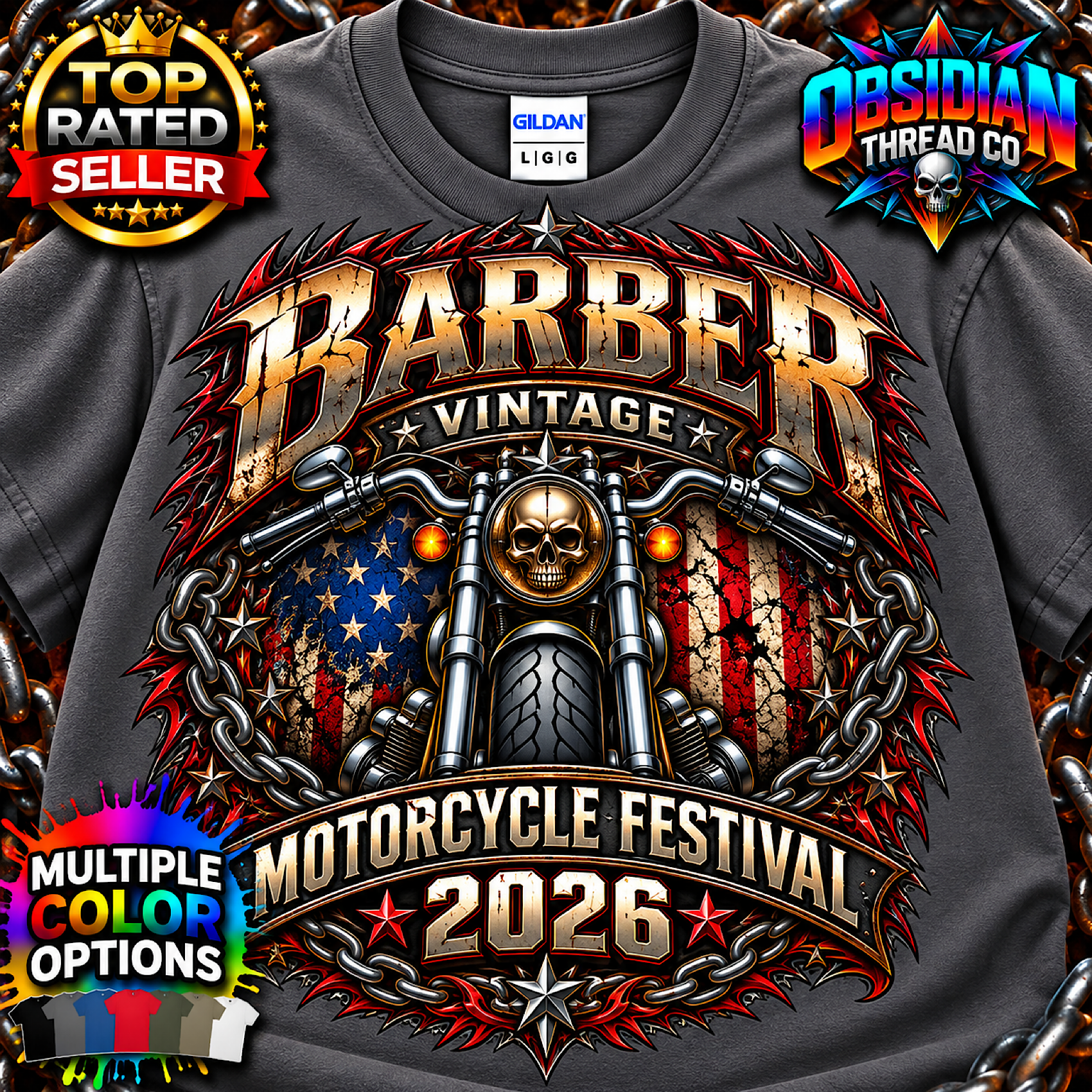 Barber Vintage Motorcycle Festival 2026 Birmingham Alabama Biker Shirt no harley color preview 2